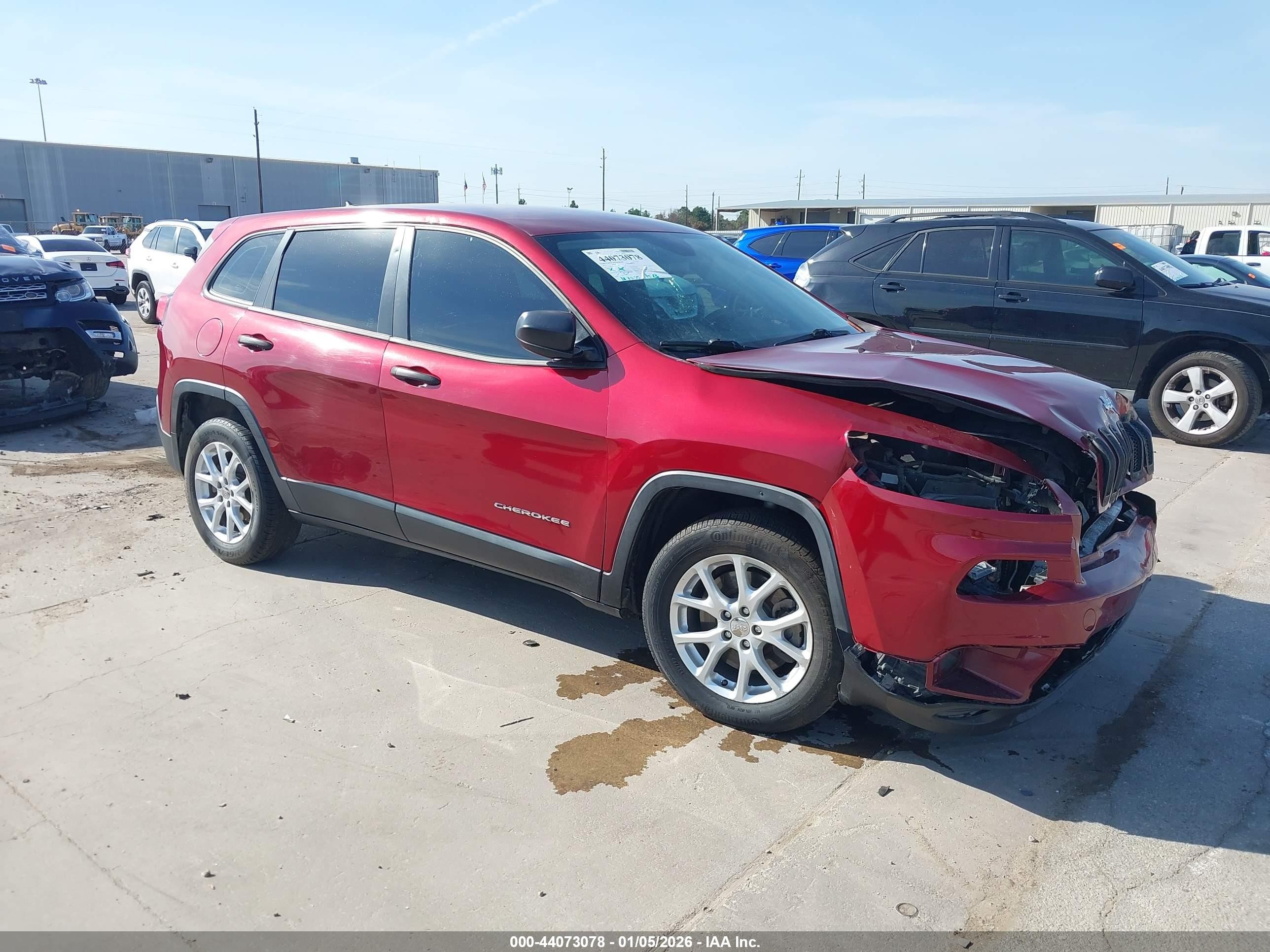 2014 Jeep Cherokee Sport Красный vin: 1C4PJLAB1EW228431