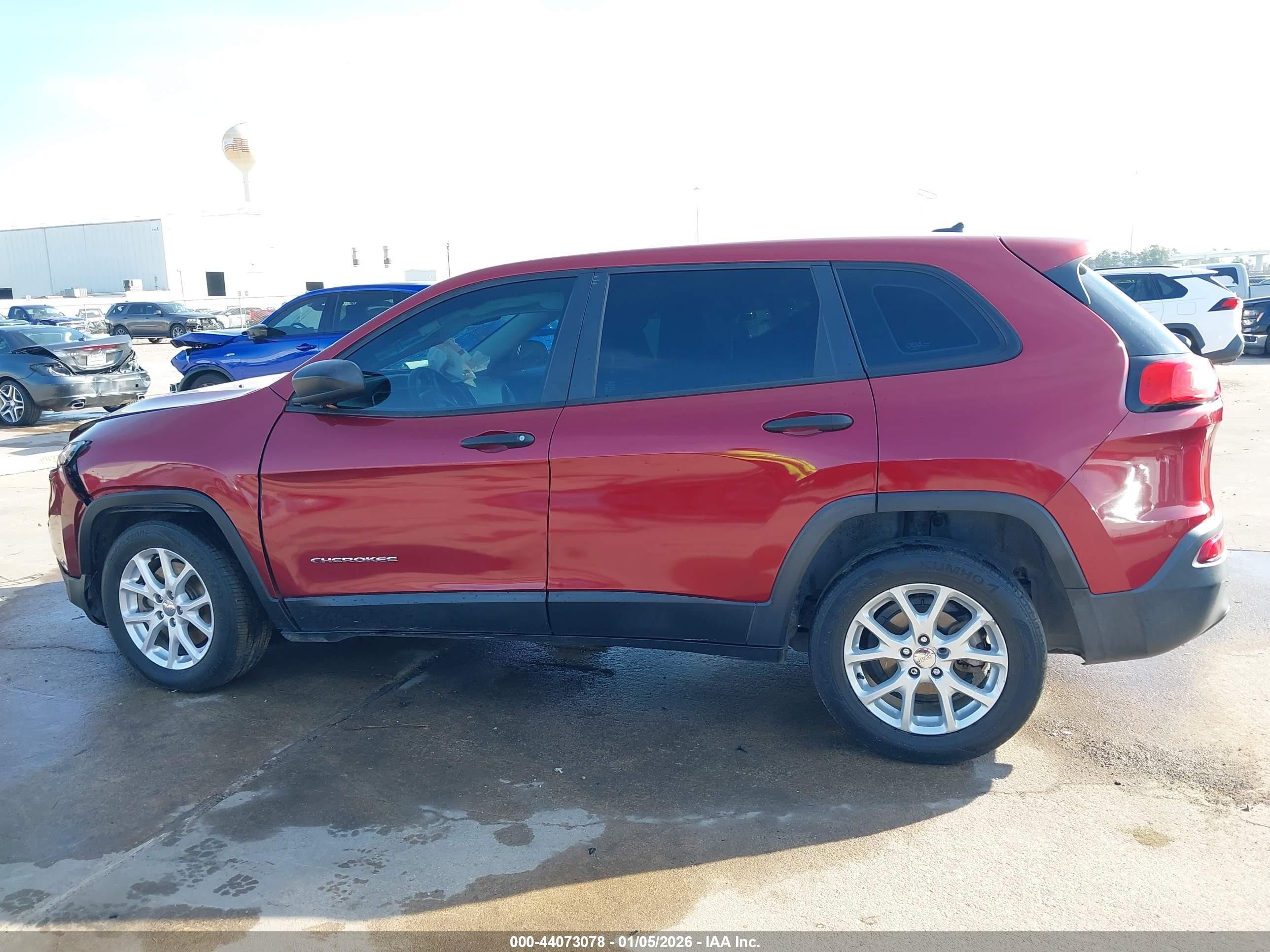 2014 Jeep Cherokee Sport Красный vin: 1C4PJLAB1EW228431