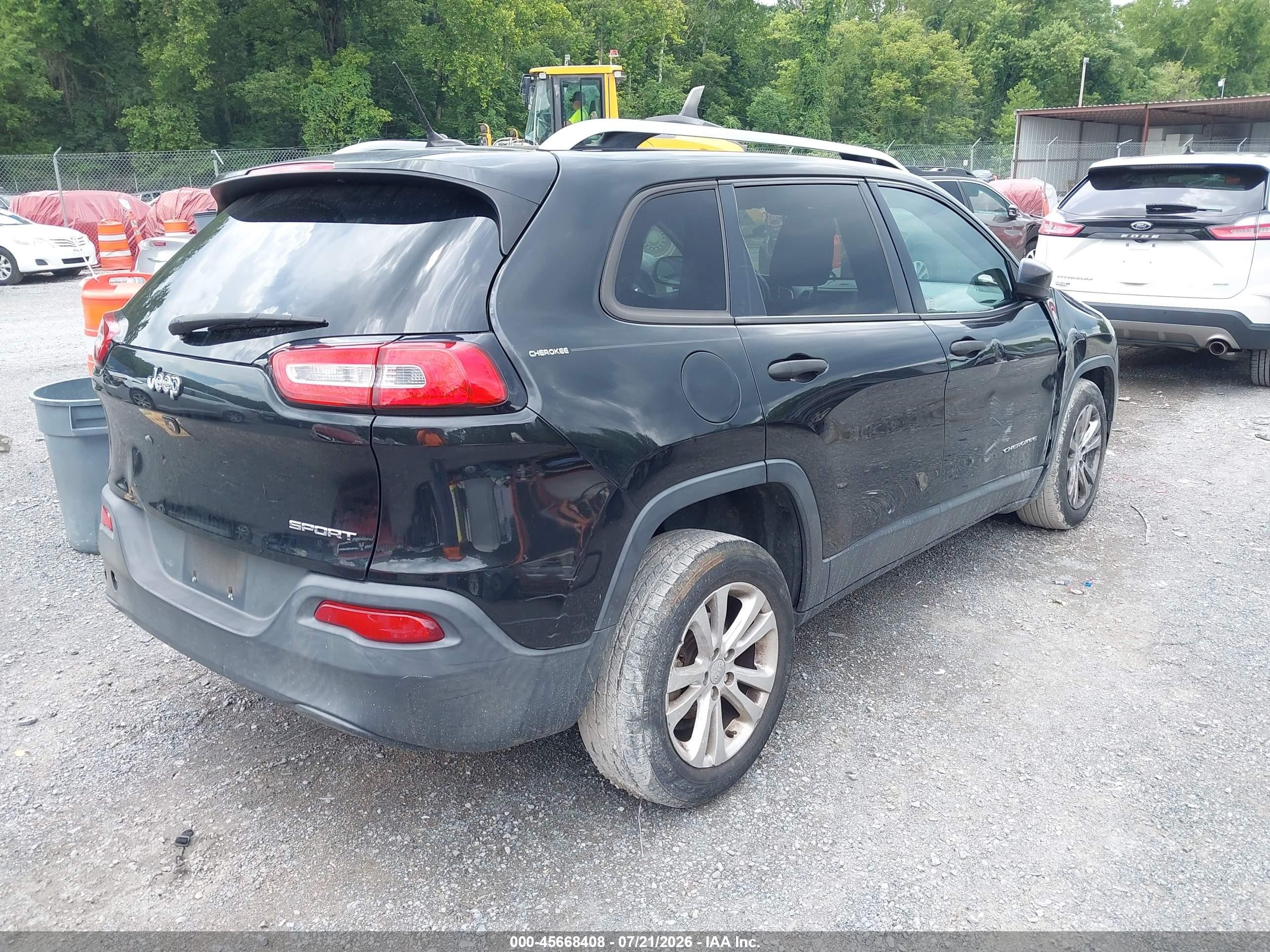 2015 Jeep Cherokee Sport Черный vin: 1C4PJLAB1FW677089