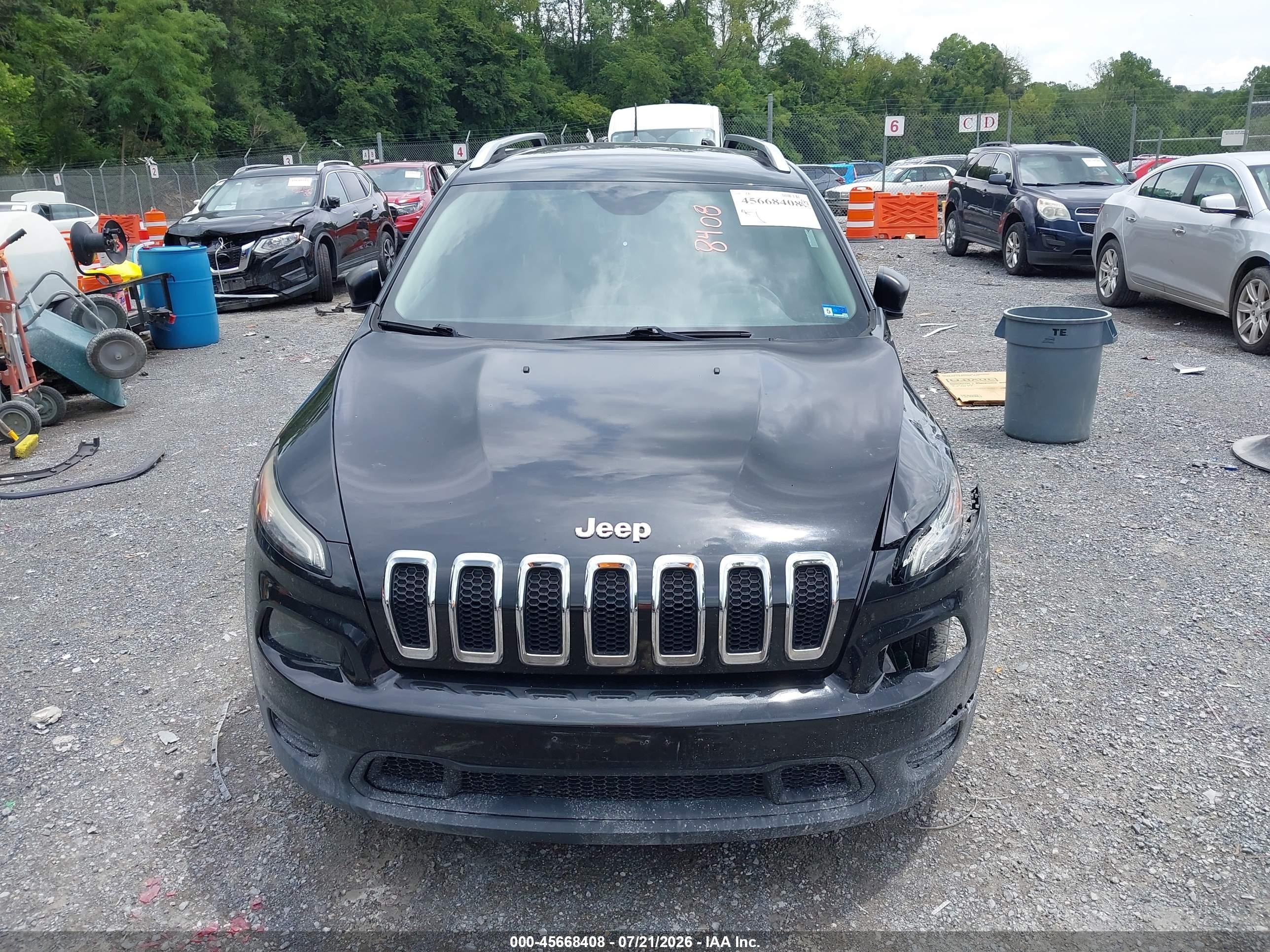 2015 Jeep Cherokee Sport Черный vin: 1C4PJLAB1FW677089