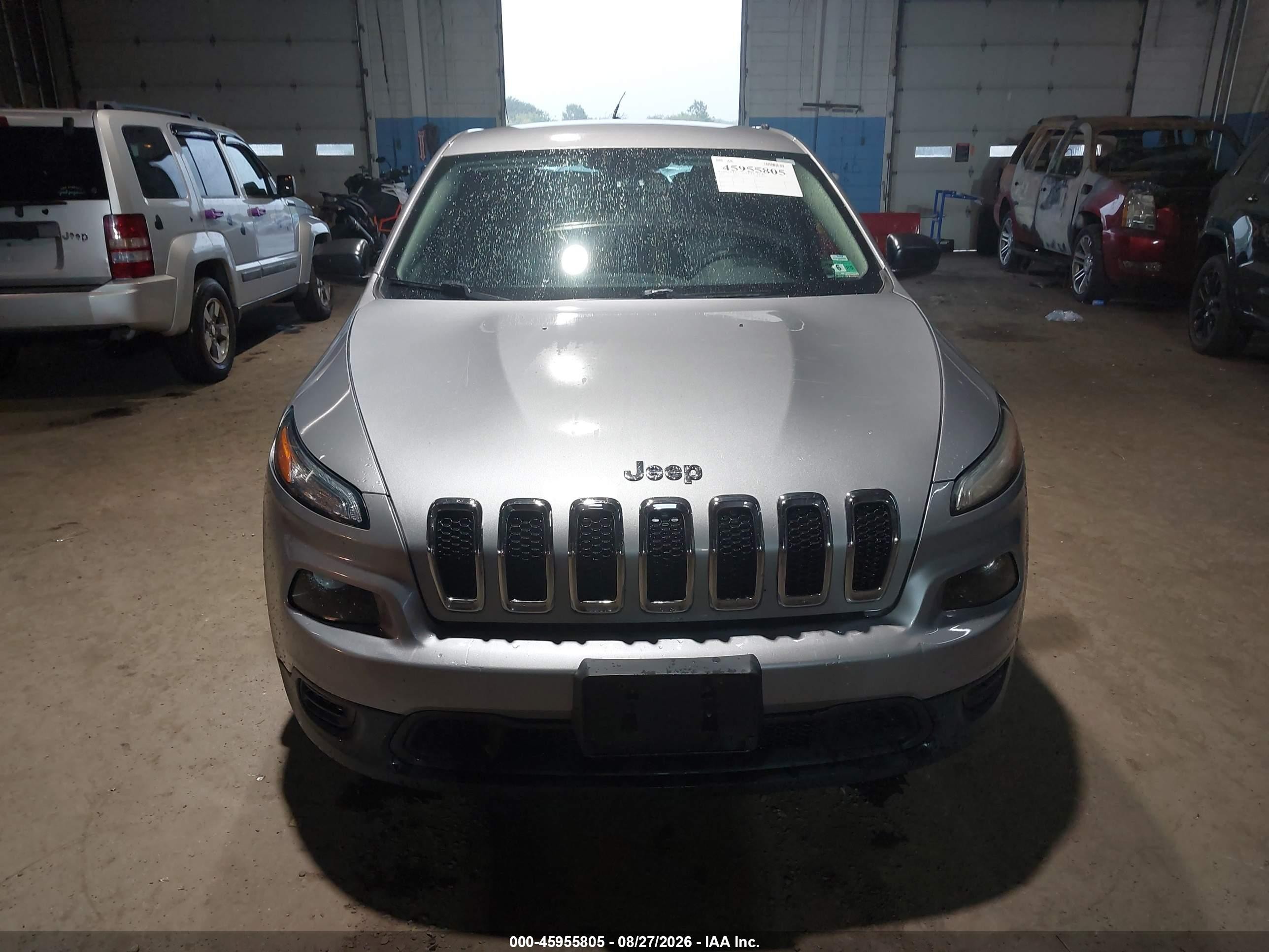 2014 Jeep Cherokee Sport Gray vin: 1C4PJLAB2EW170524