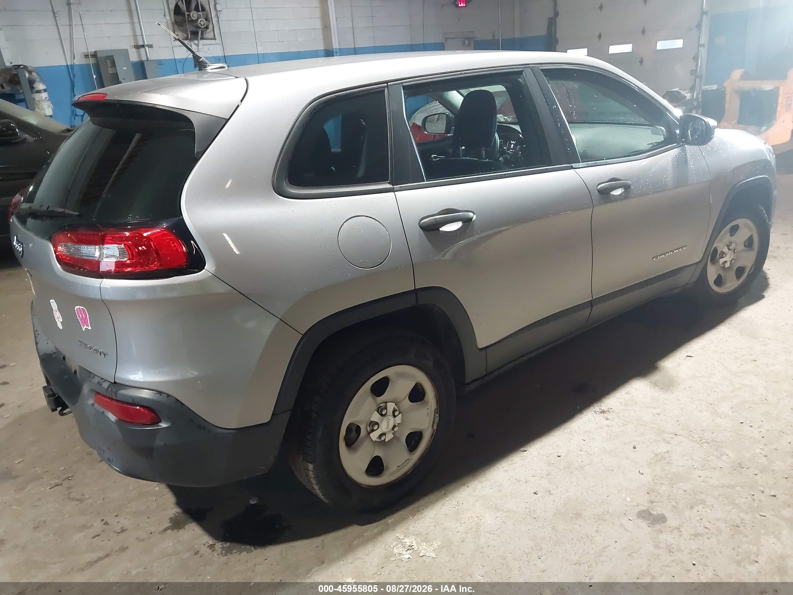 2014 Jeep Cherokee Sport Gray vin: 1C4PJLAB2EW170524