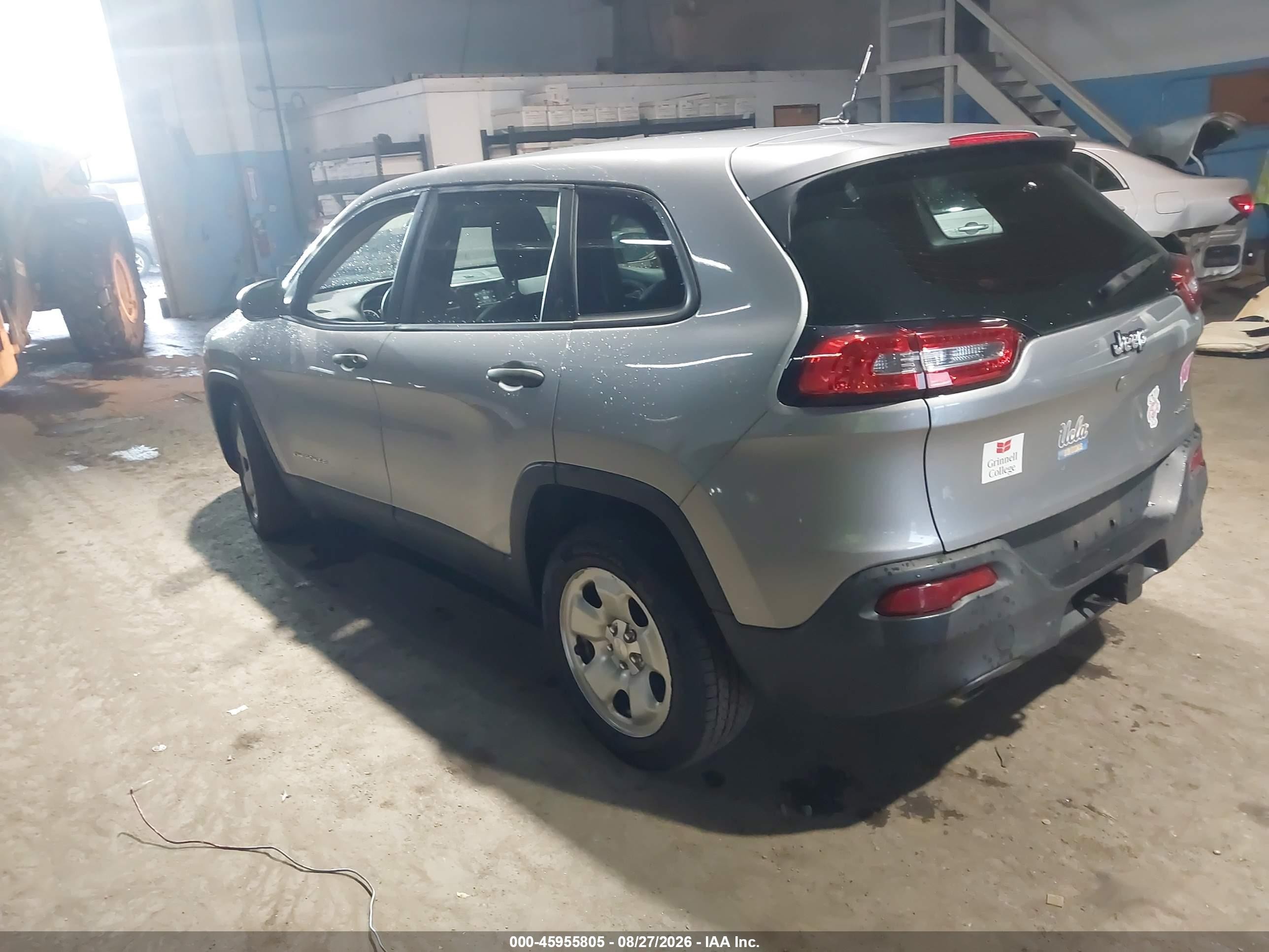 2014 Jeep Cherokee Sport Gray vin: 1C4PJLAB2EW170524