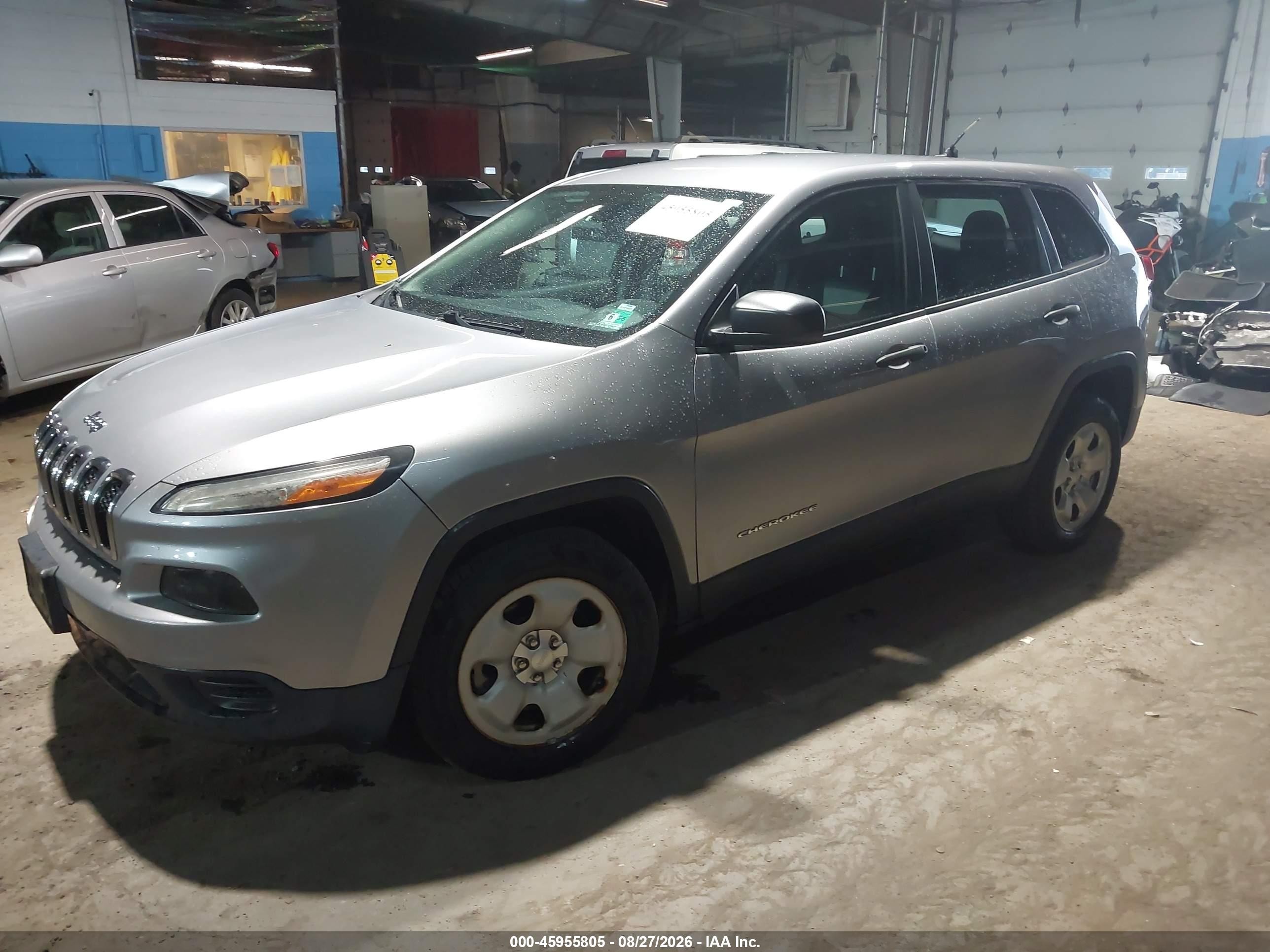 2014 Jeep Cherokee Sport Gray vin: 1C4PJLAB2EW170524