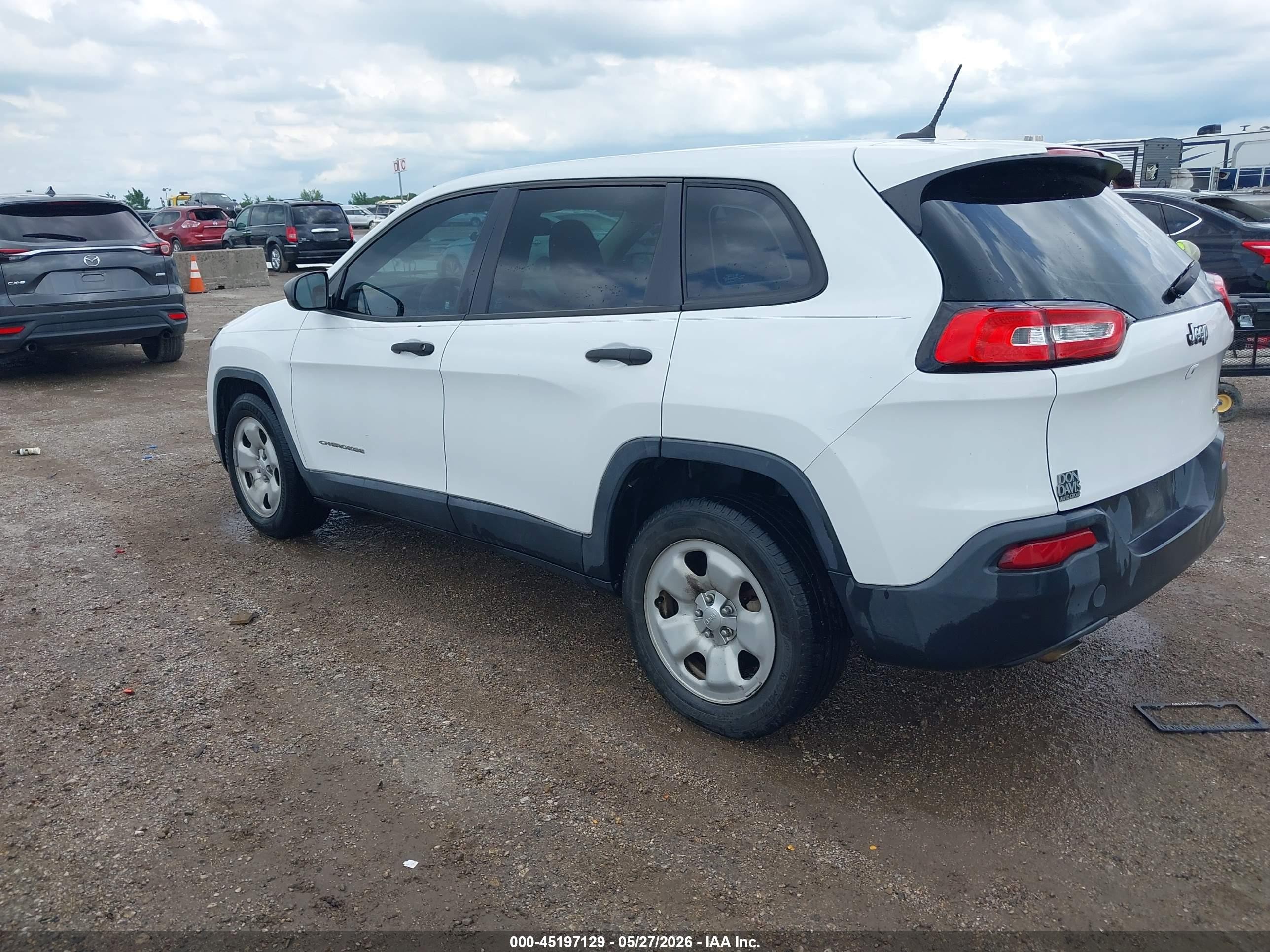 2014 Jeep Cherokee Sport White vin: 1C4PJLAB2EW194144