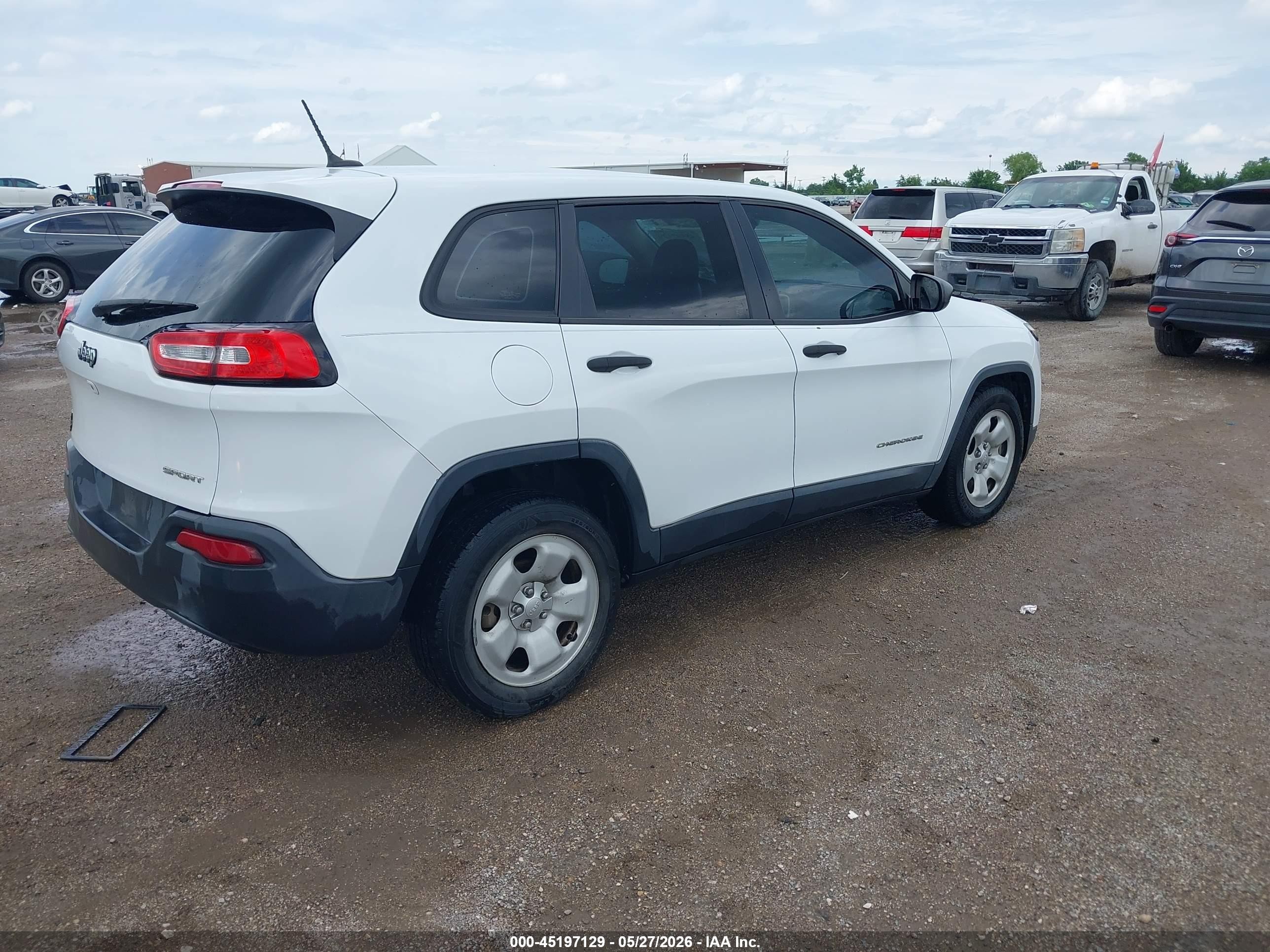 2014 Jeep Cherokee Sport White vin: 1C4PJLAB2EW194144