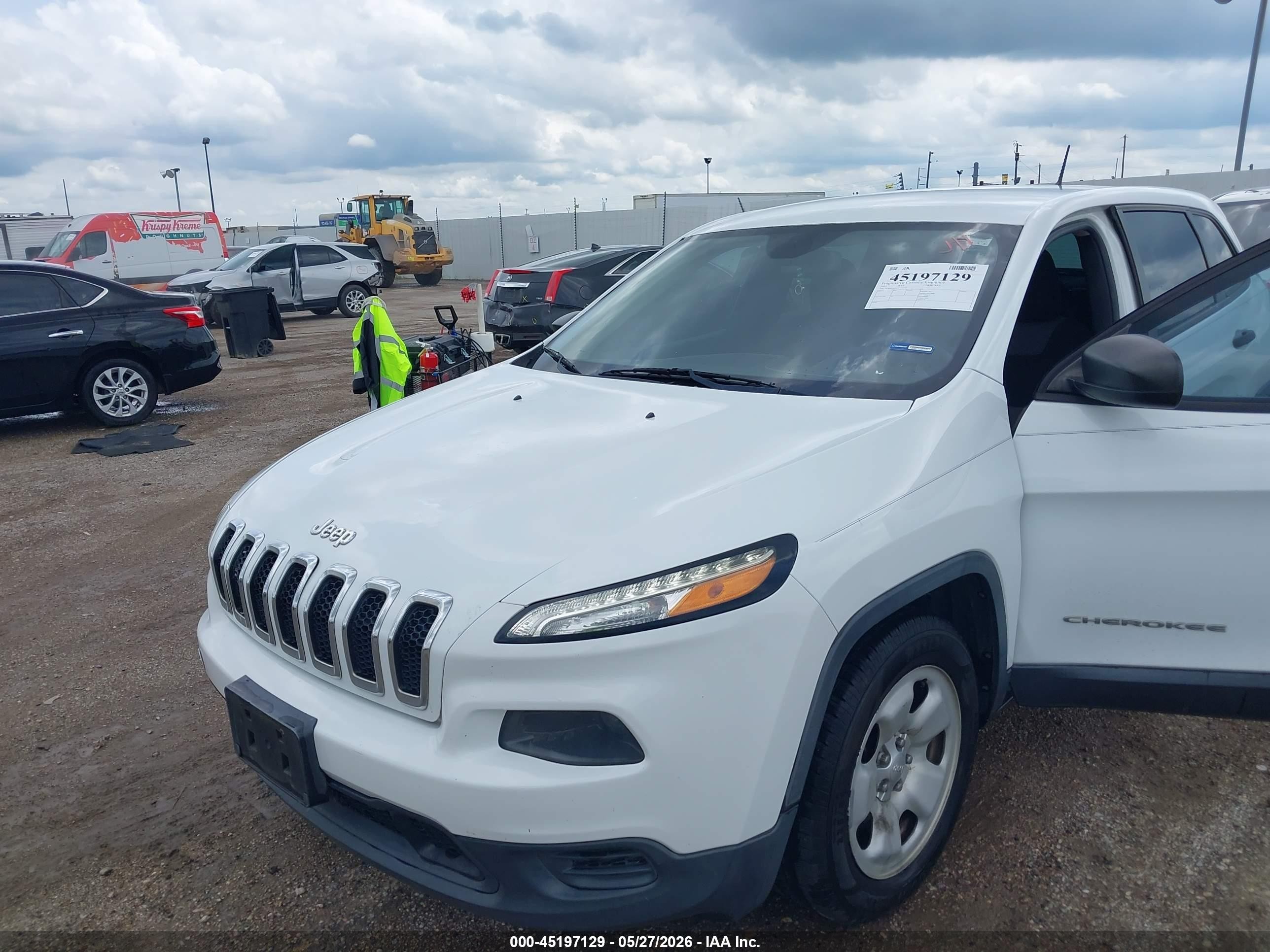 2014 Jeep Cherokee Sport White vin: 1C4PJLAB2EW194144