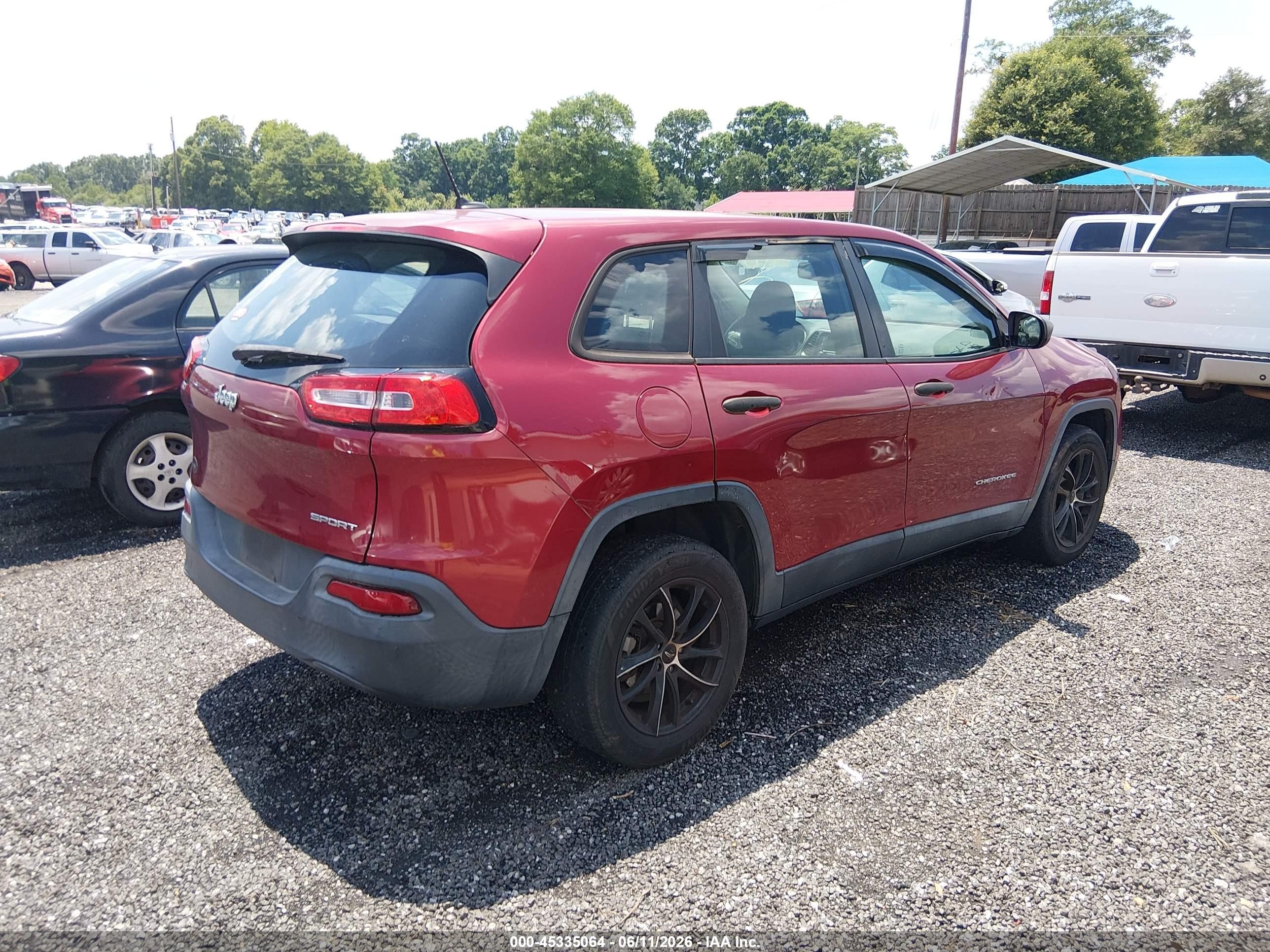 2014 Jeep Cherokee Sport Красный vin: 1C4PJLAB2EW258604