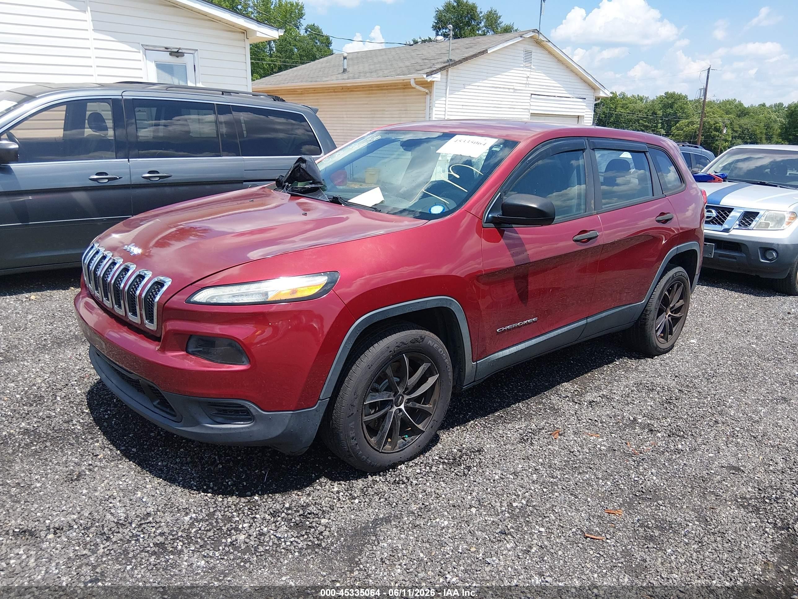 2014 Jeep Cherokee Sport Красный vin: 1C4PJLAB2EW258604