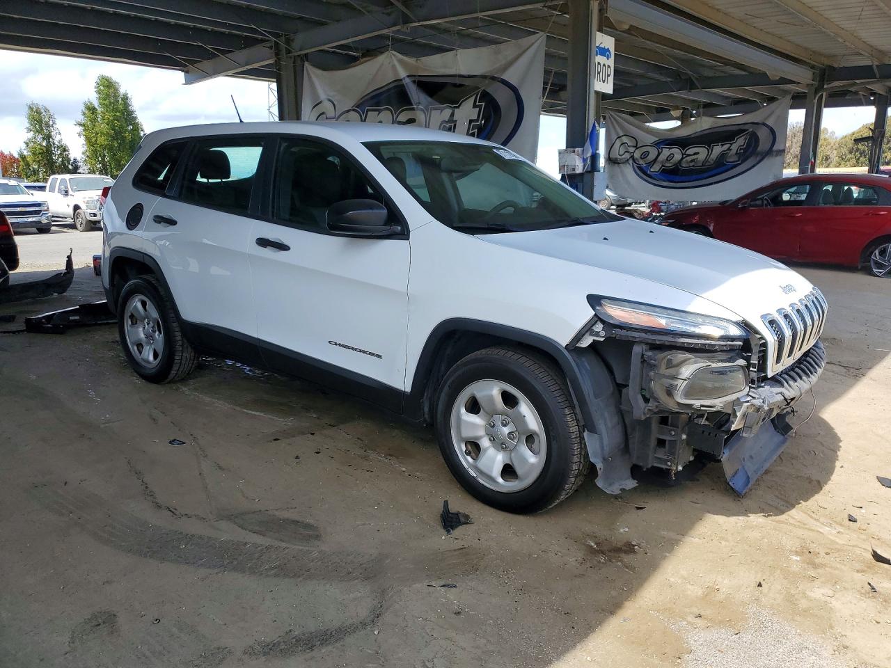 2015 Jeep Cherokee Sport White vin: 1C4PJLAB2FW554224
