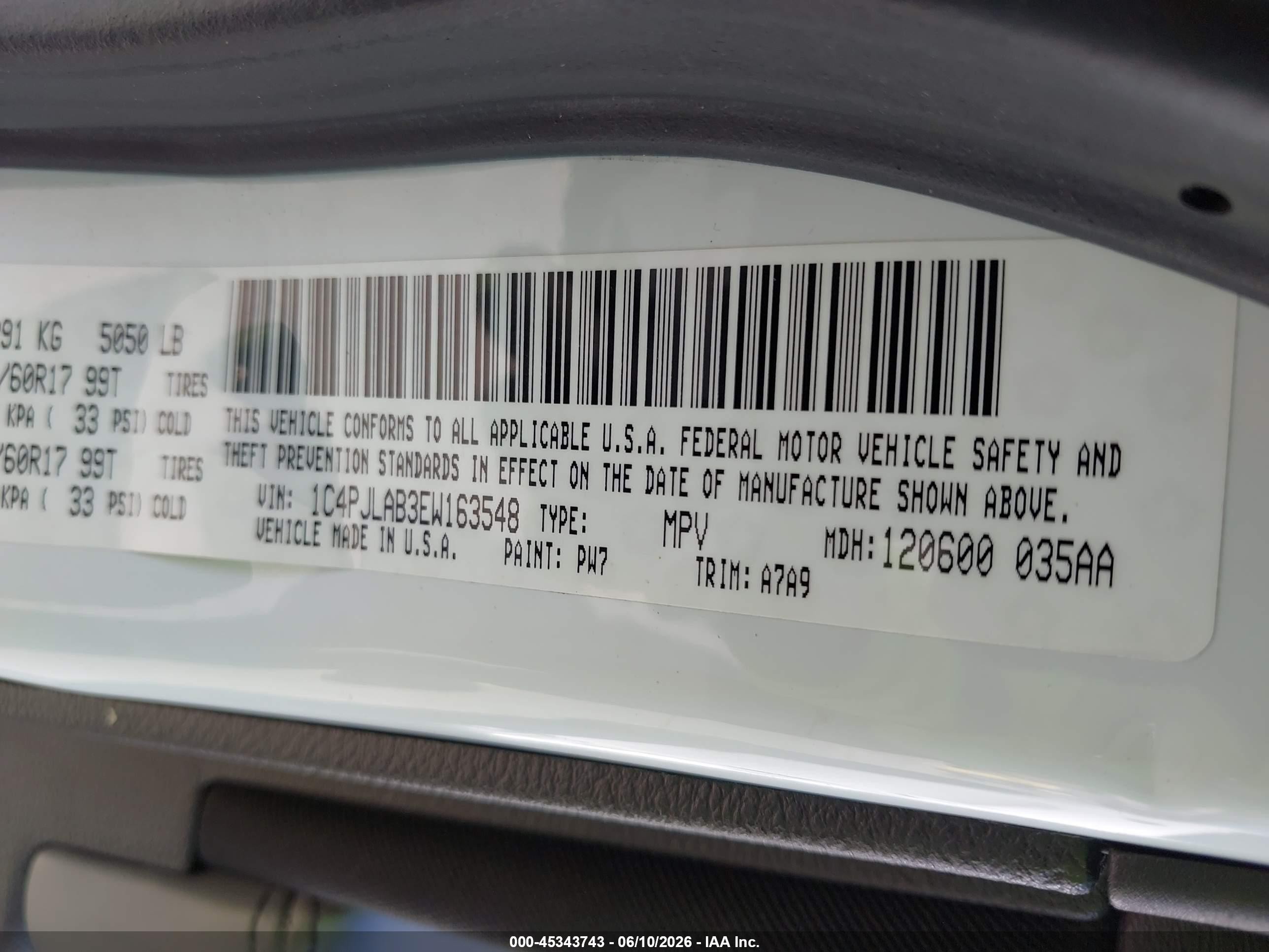 2014 Jeep Cherokee Sport Белый vin: 1C4PJLAB3EW163548
