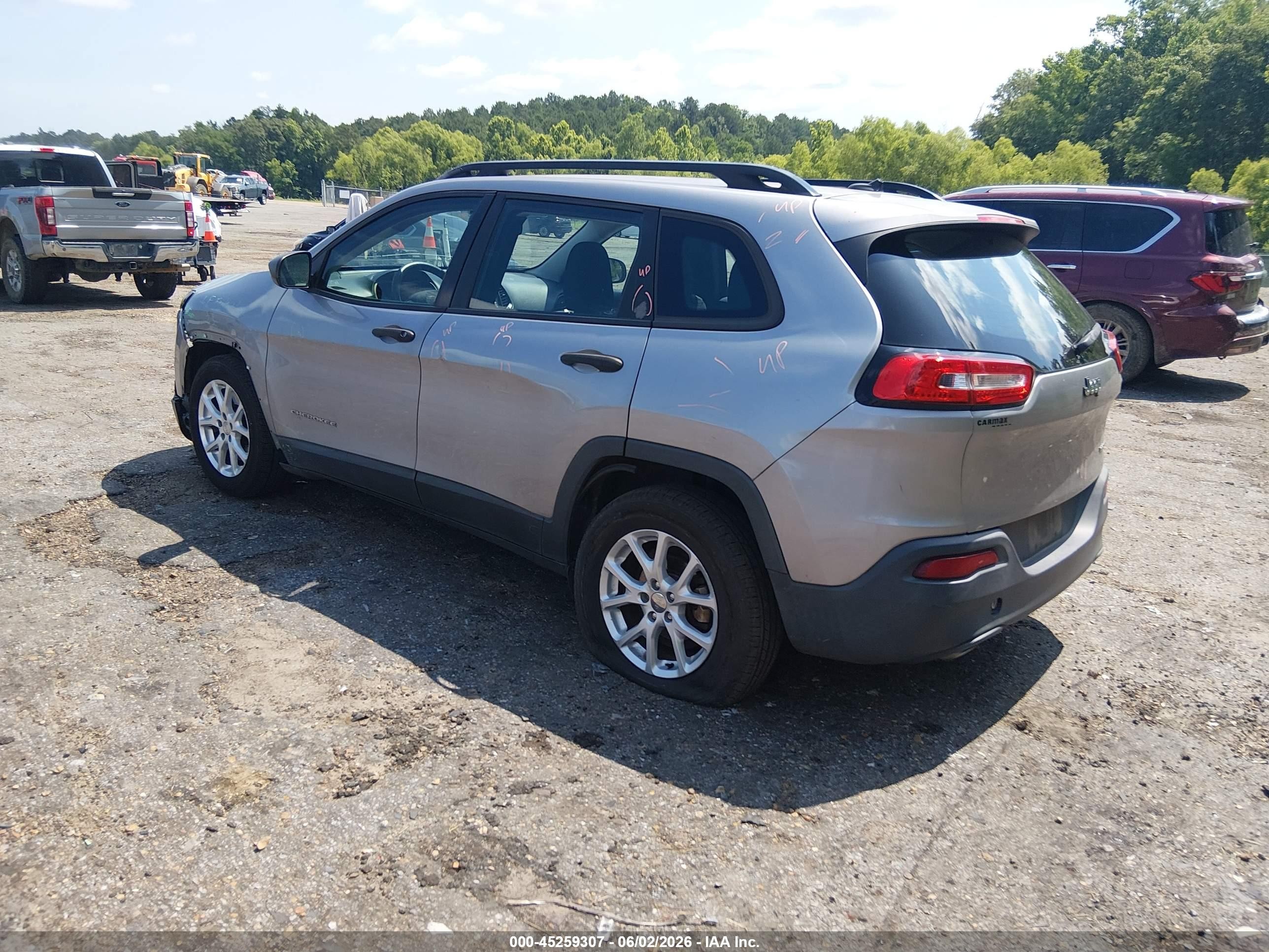 2015 Jeep Cherokee Sport Gray vin: 1C4PJLAB3FW761768