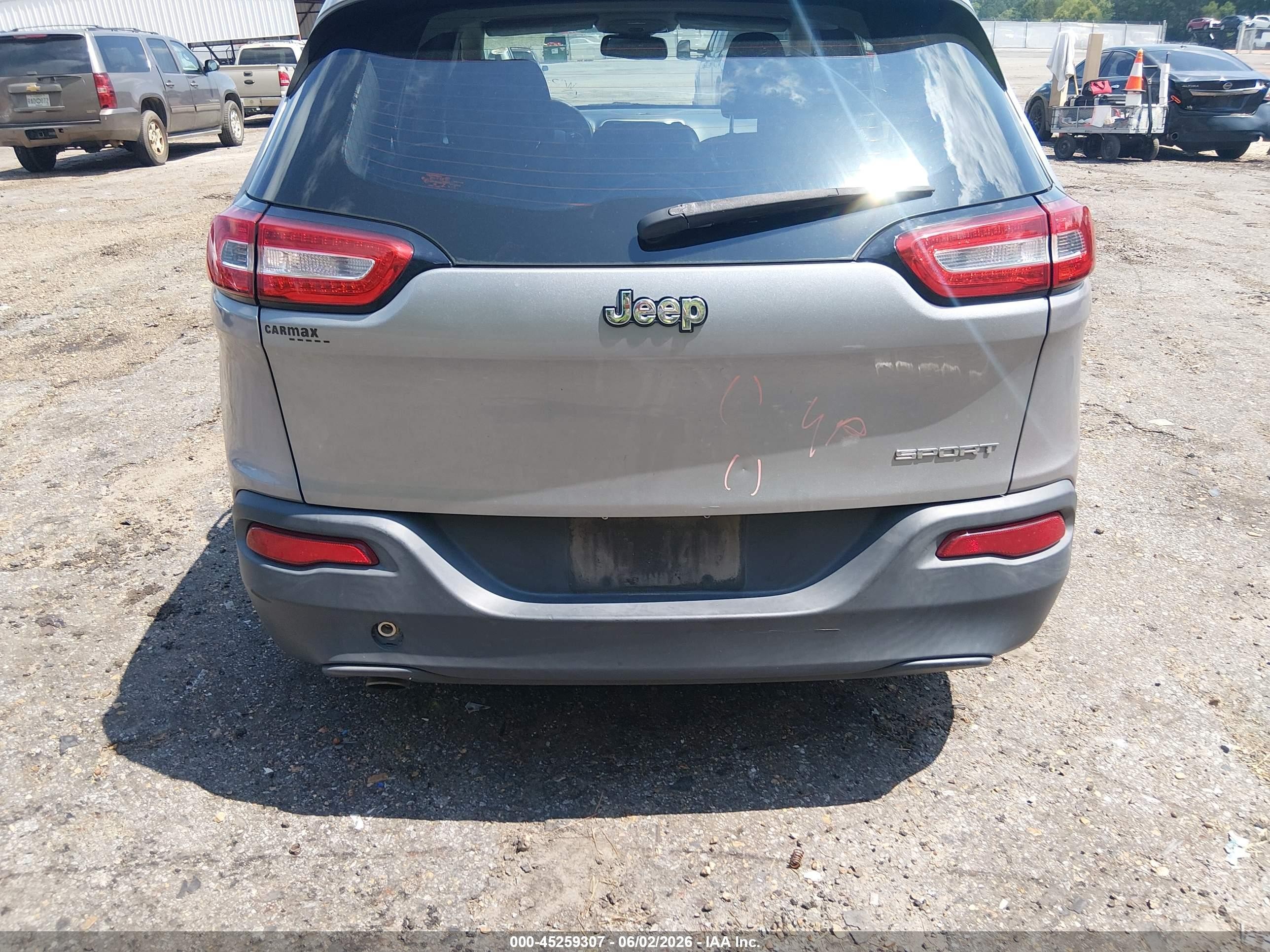 2015 Jeep Cherokee Sport Gray vin: 1C4PJLAB3FW761768