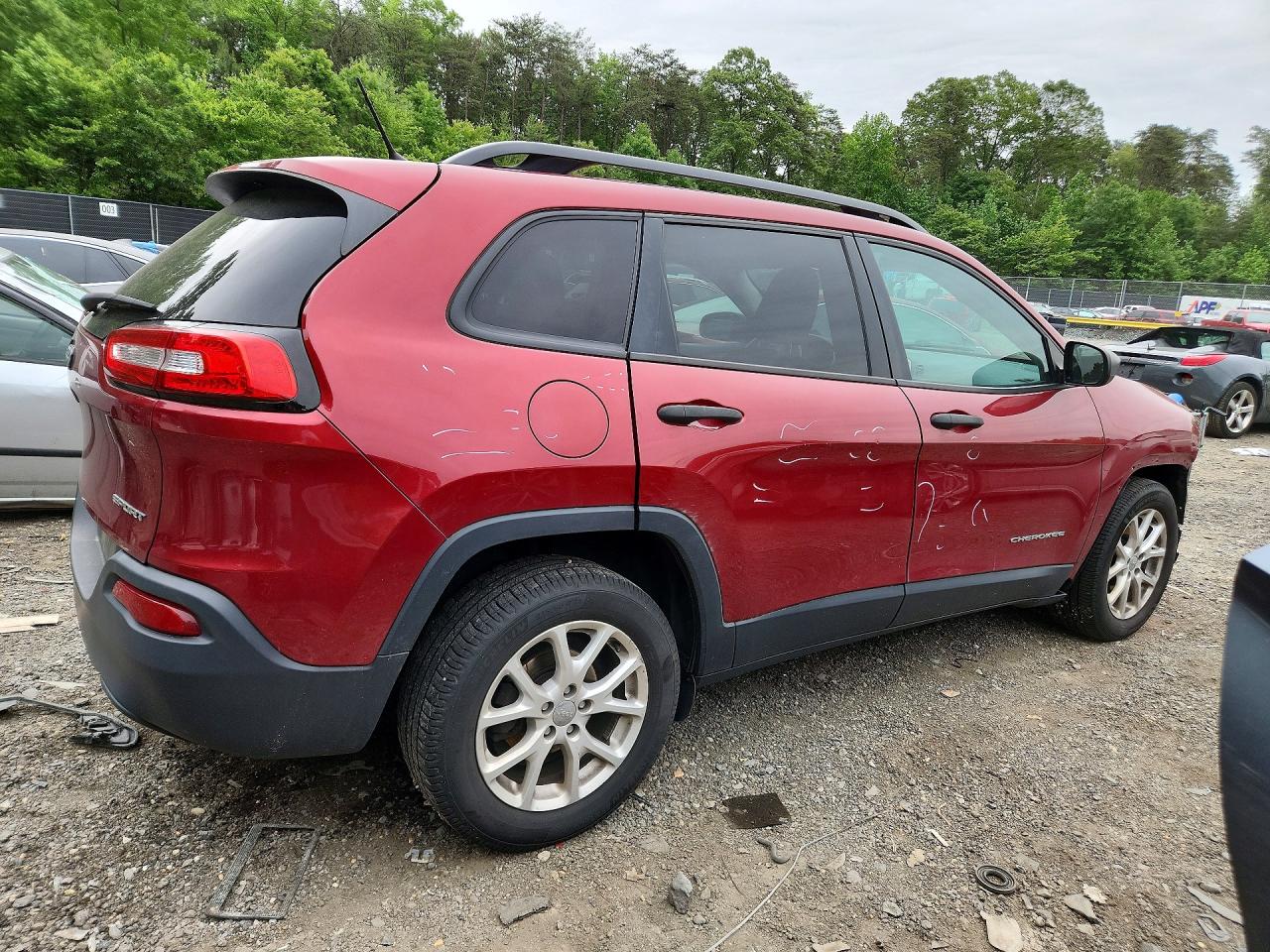 2016 Jeep Cherokee Sport Burgundy vin: 1C4PJLAB3GW239692