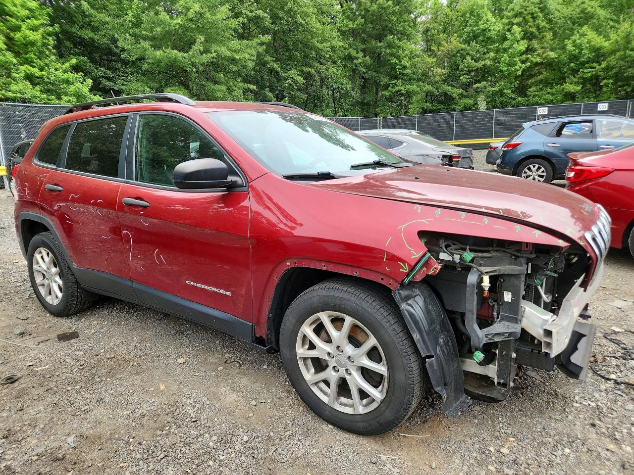 2016 Jeep Cherokee Sport Burgundy vin: 1C4PJLAB3GW239692