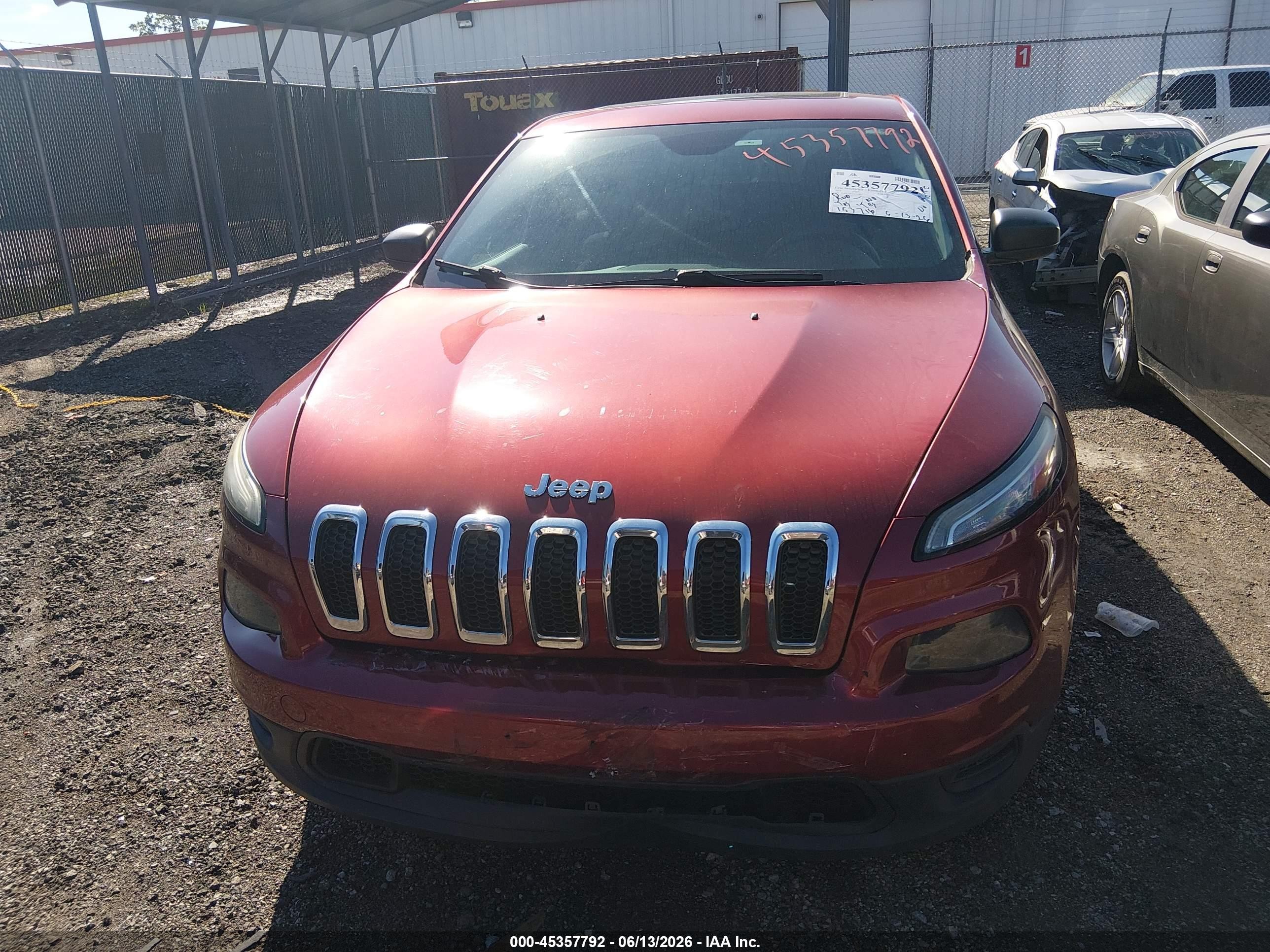 2014 Jeep Cherokee Sport Burgundy vin: 1C4PJLAB4EW143860