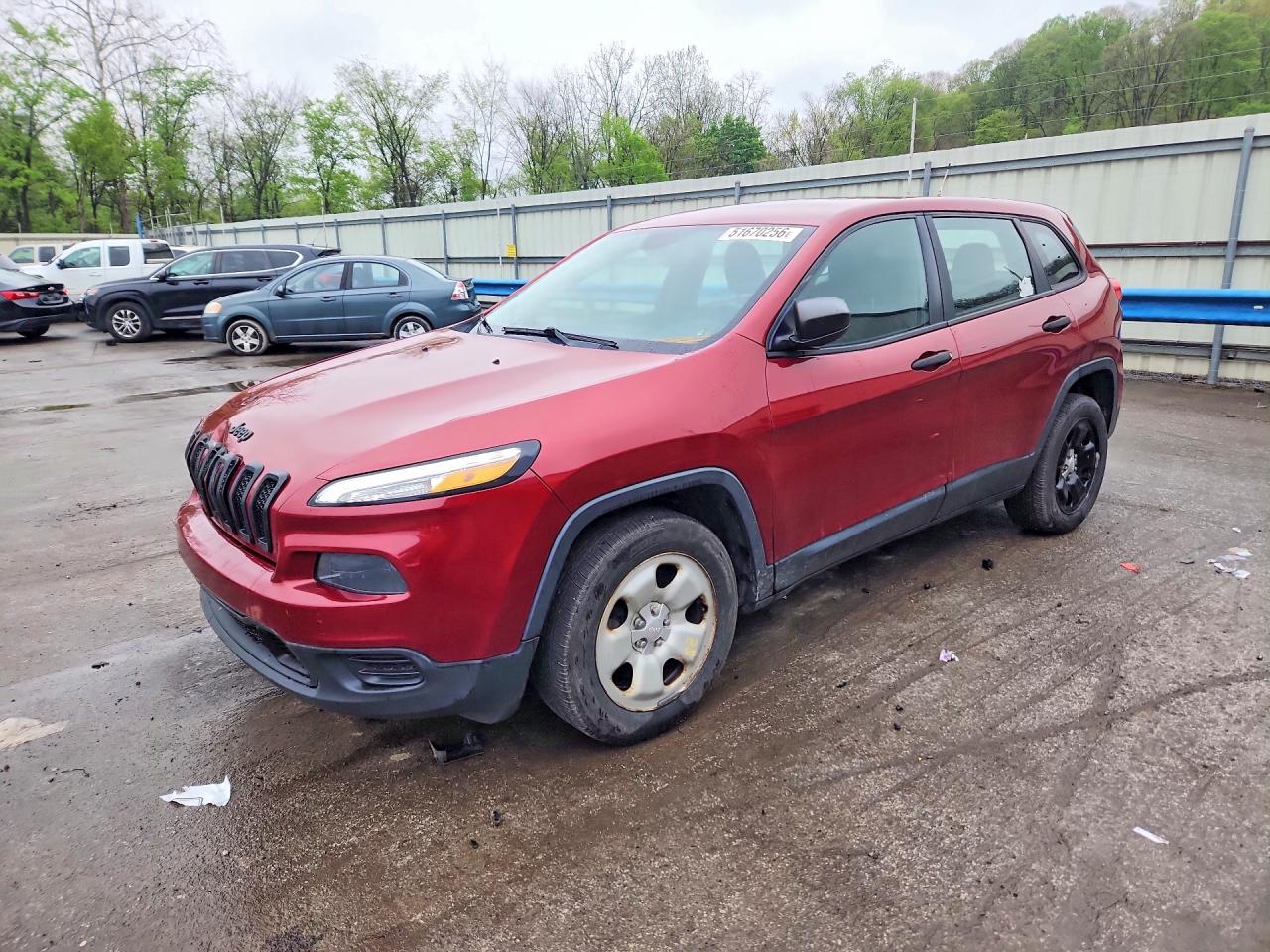 2014 Jeep Cherokee Sport Burgundy vin: 1C4PJLAB4EW155524