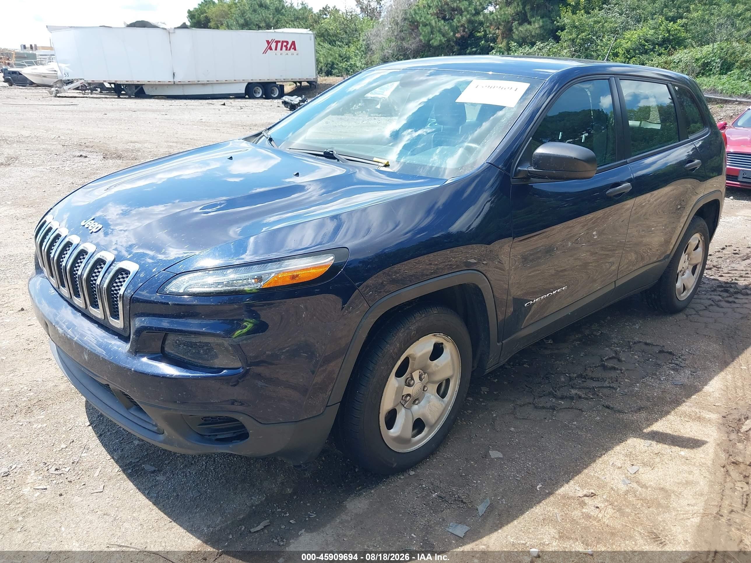 2015 Jeep Cherokee Sport Navy vin: 1C4PJLAB4FW530877