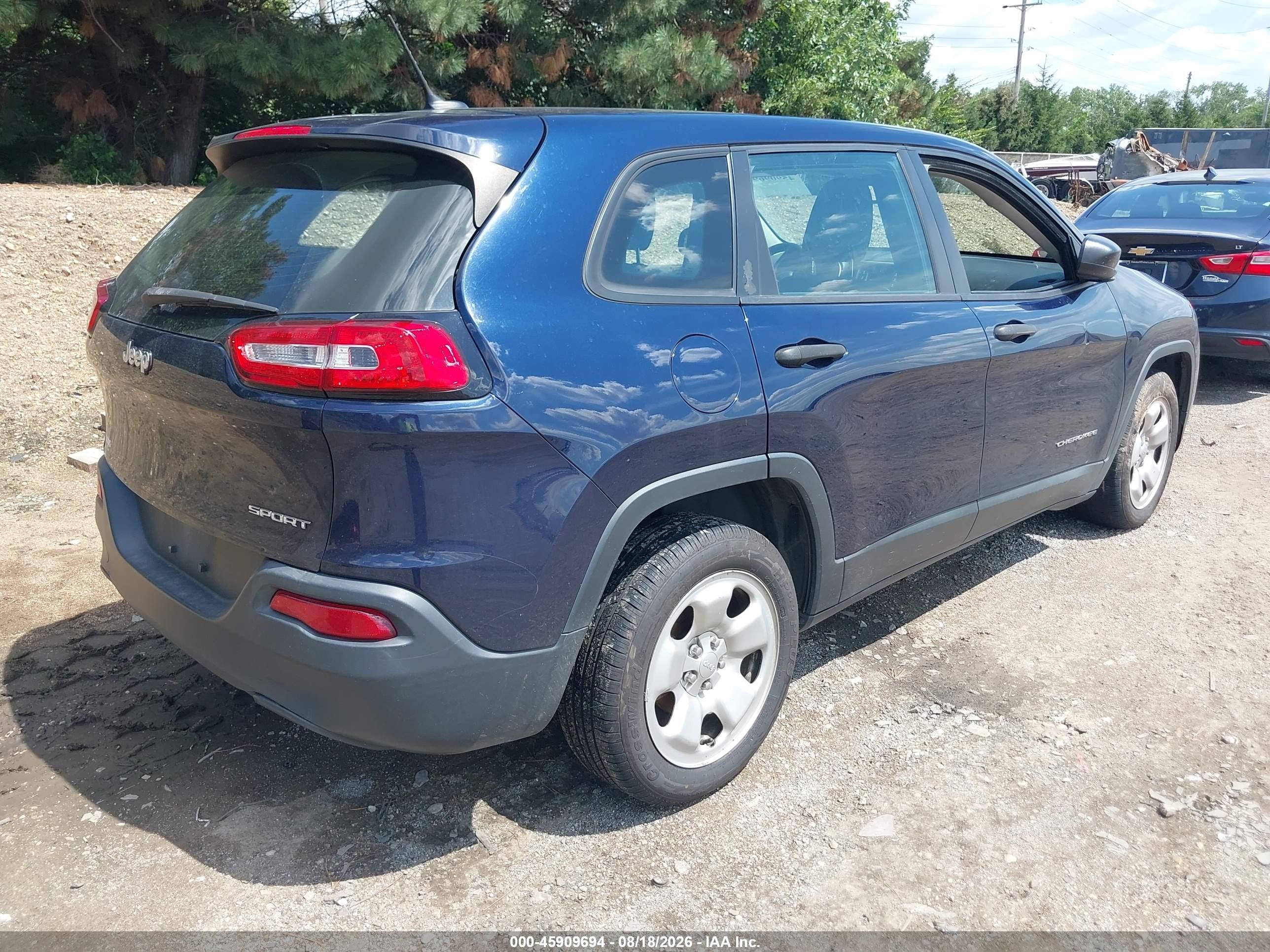 2015 Jeep Cherokee Sport Navy vin: 1C4PJLAB4FW530877
