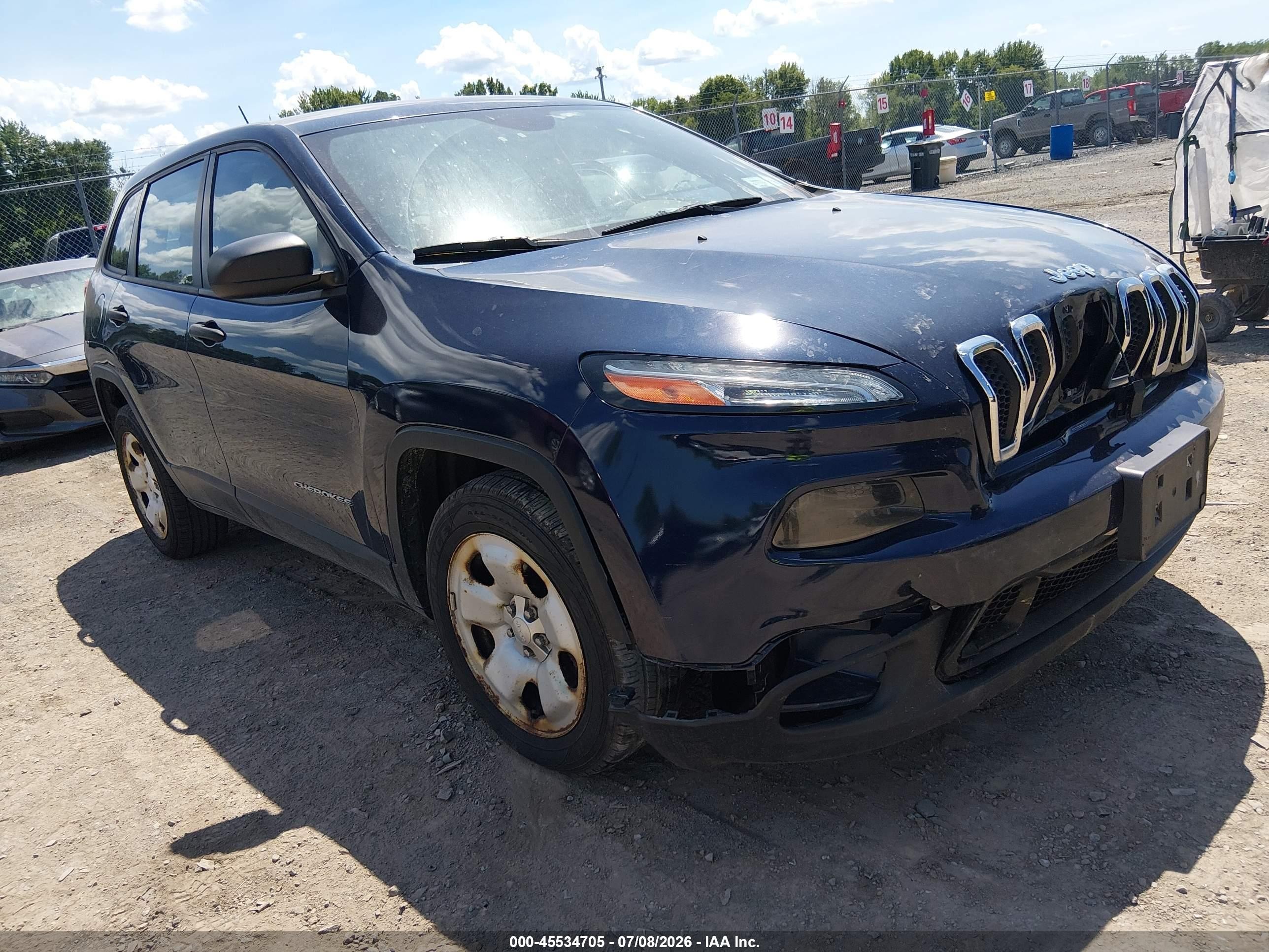 2015 Jeep Cherokee Sport Dark Blue vin: 1C4PJLAB4FW539479