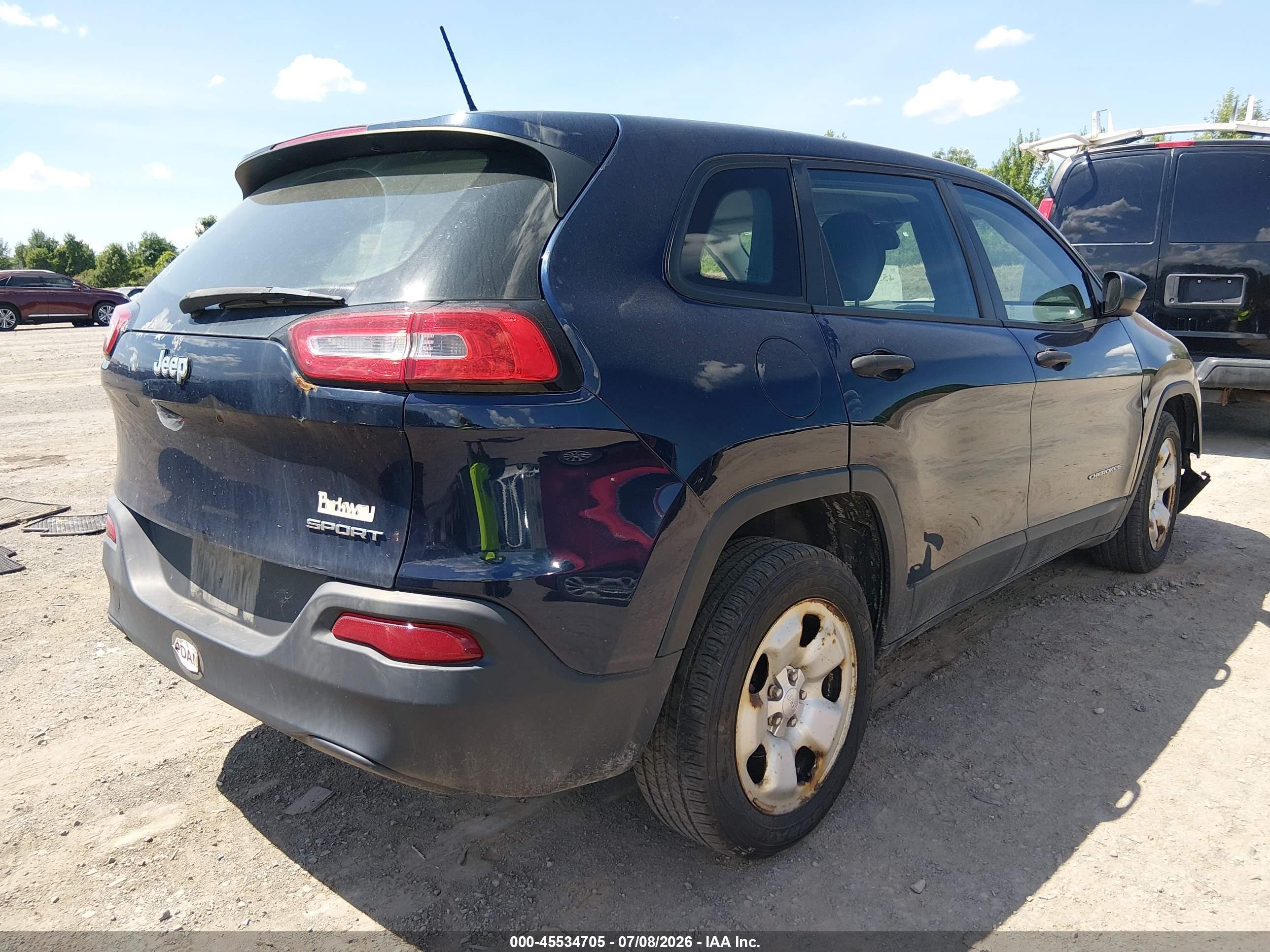 2015 Jeep Cherokee Sport Dark Blue vin: 1C4PJLAB4FW539479