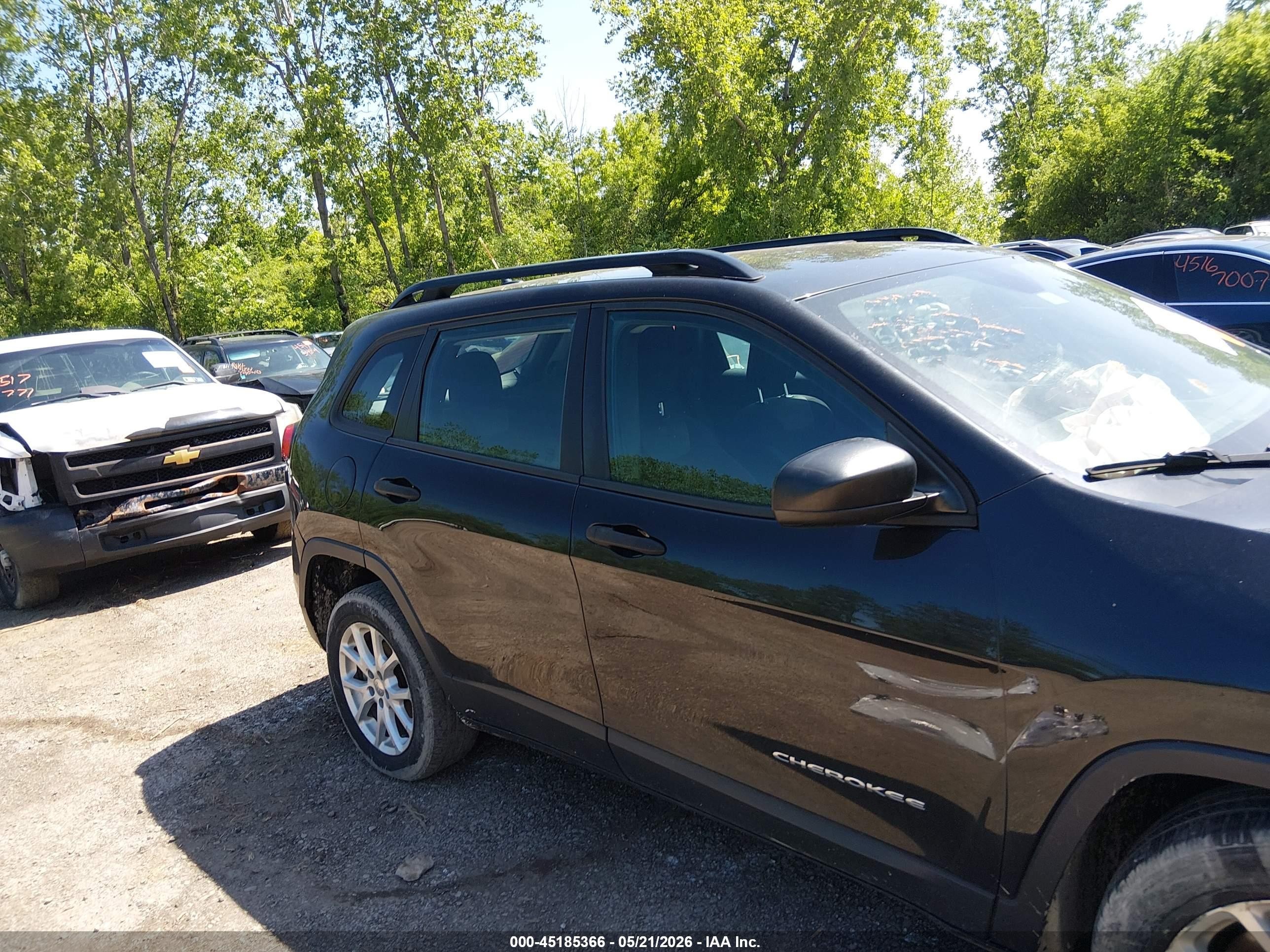2015 Jeep Cherokee Sport Black vin: 1C4PJLAB4FW760564