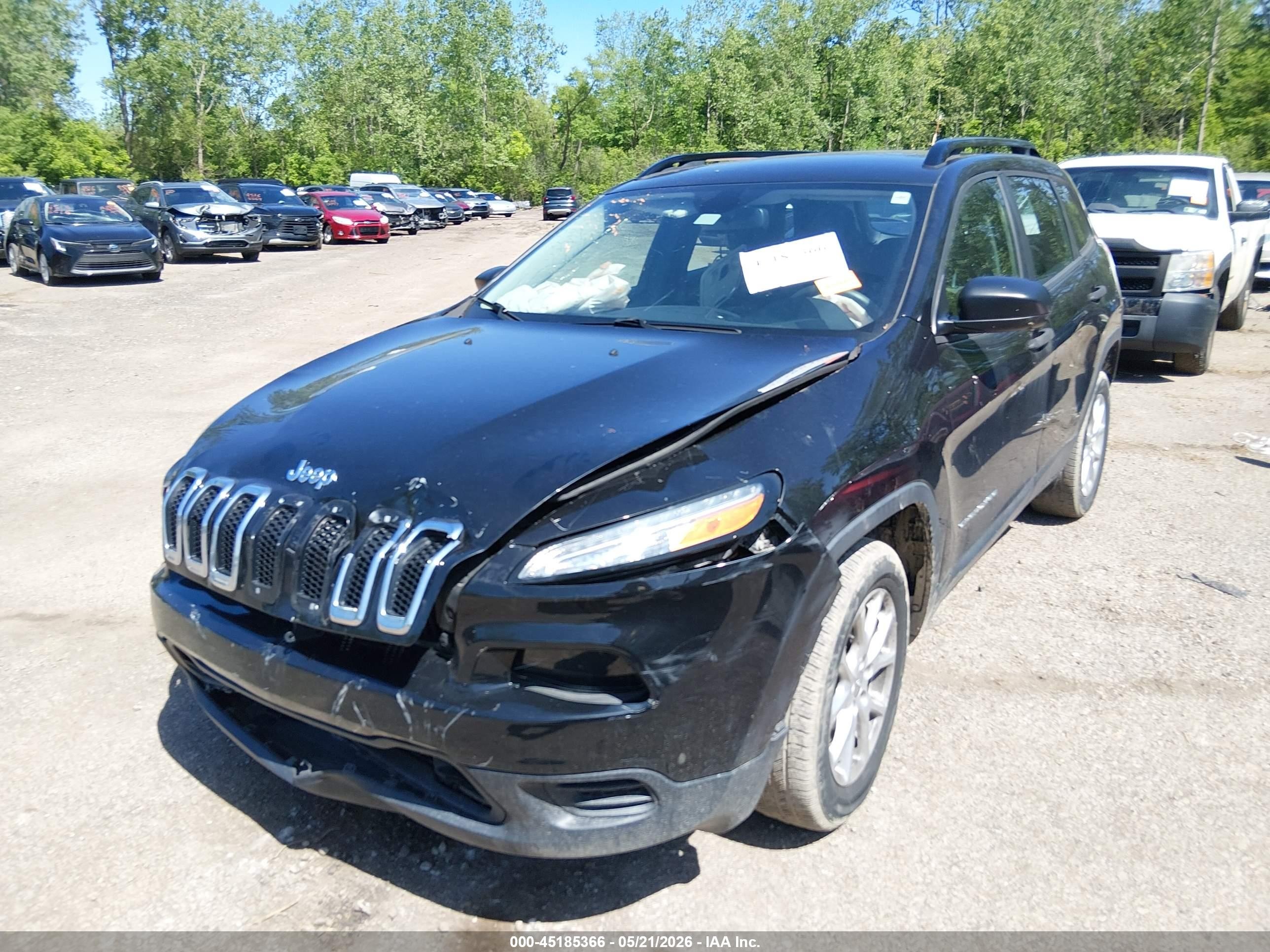 2015 Jeep Cherokee Sport Black vin: 1C4PJLAB4FW760564
