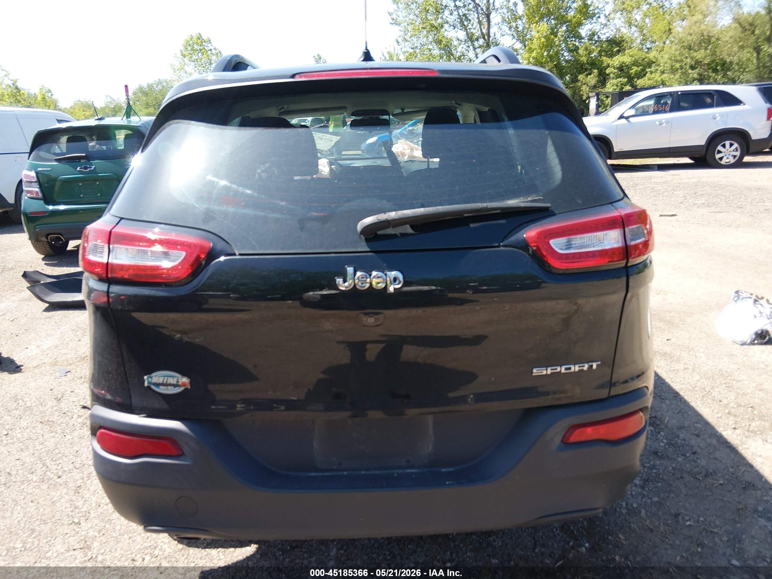 2015 Jeep Cherokee Sport Black vin: 1C4PJLAB4FW760564