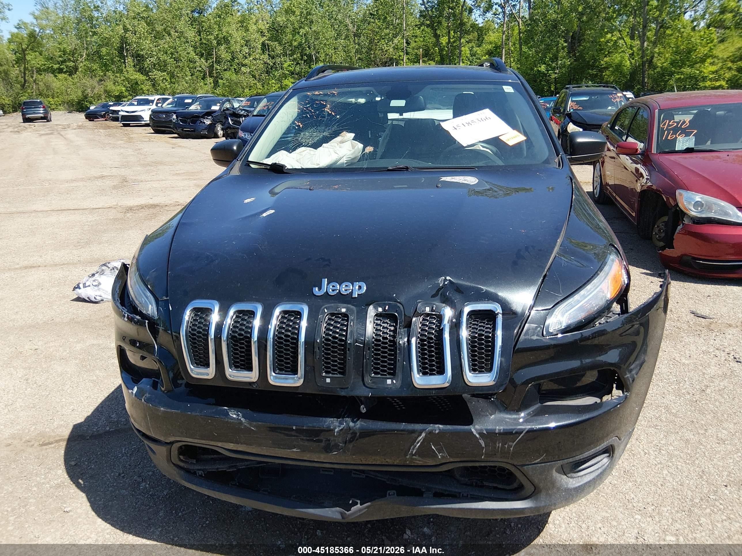 2015 Jeep Cherokee Sport Black vin: 1C4PJLAB4FW760564