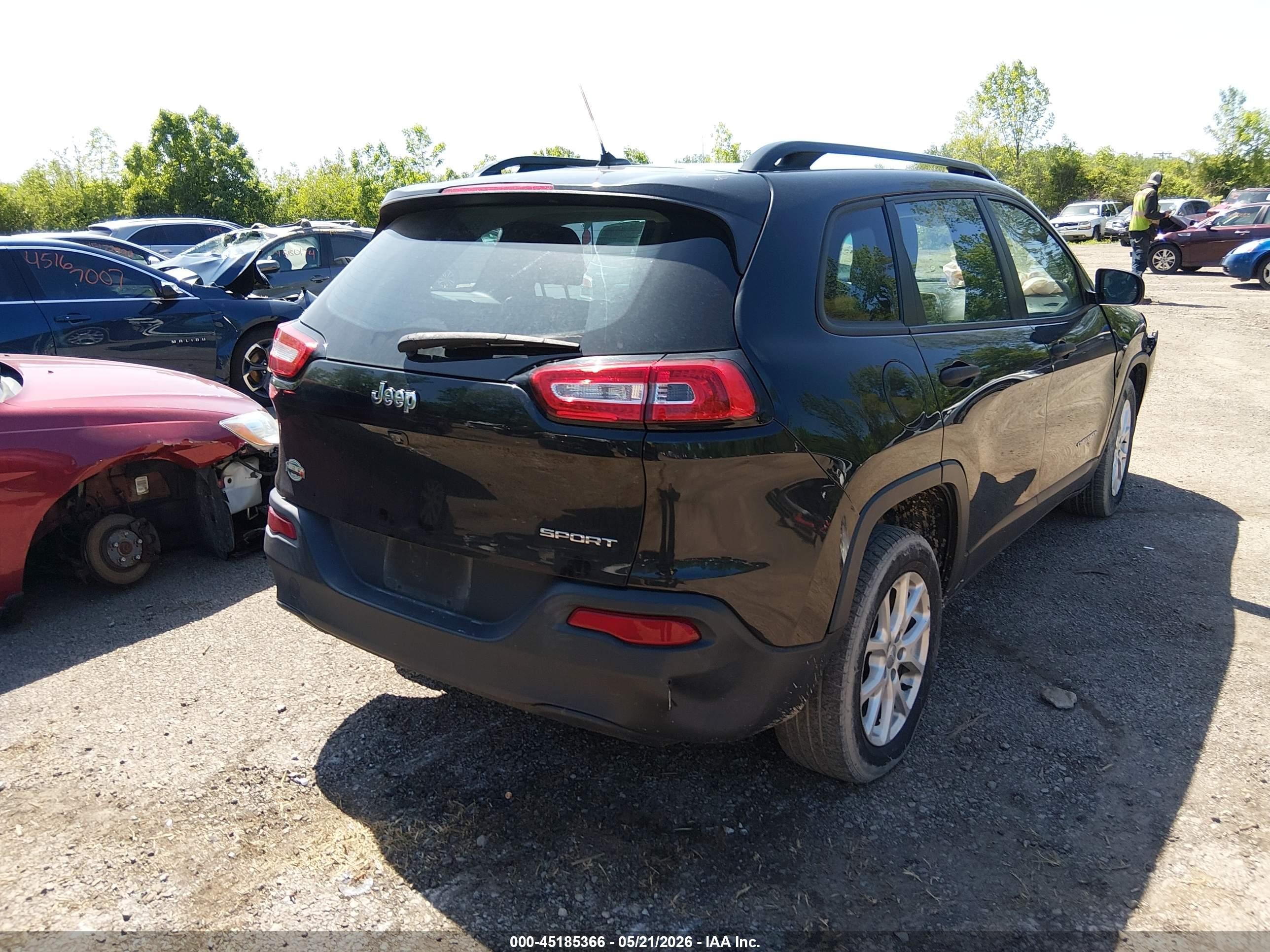 2015 Jeep Cherokee Sport Black vin: 1C4PJLAB4FW760564