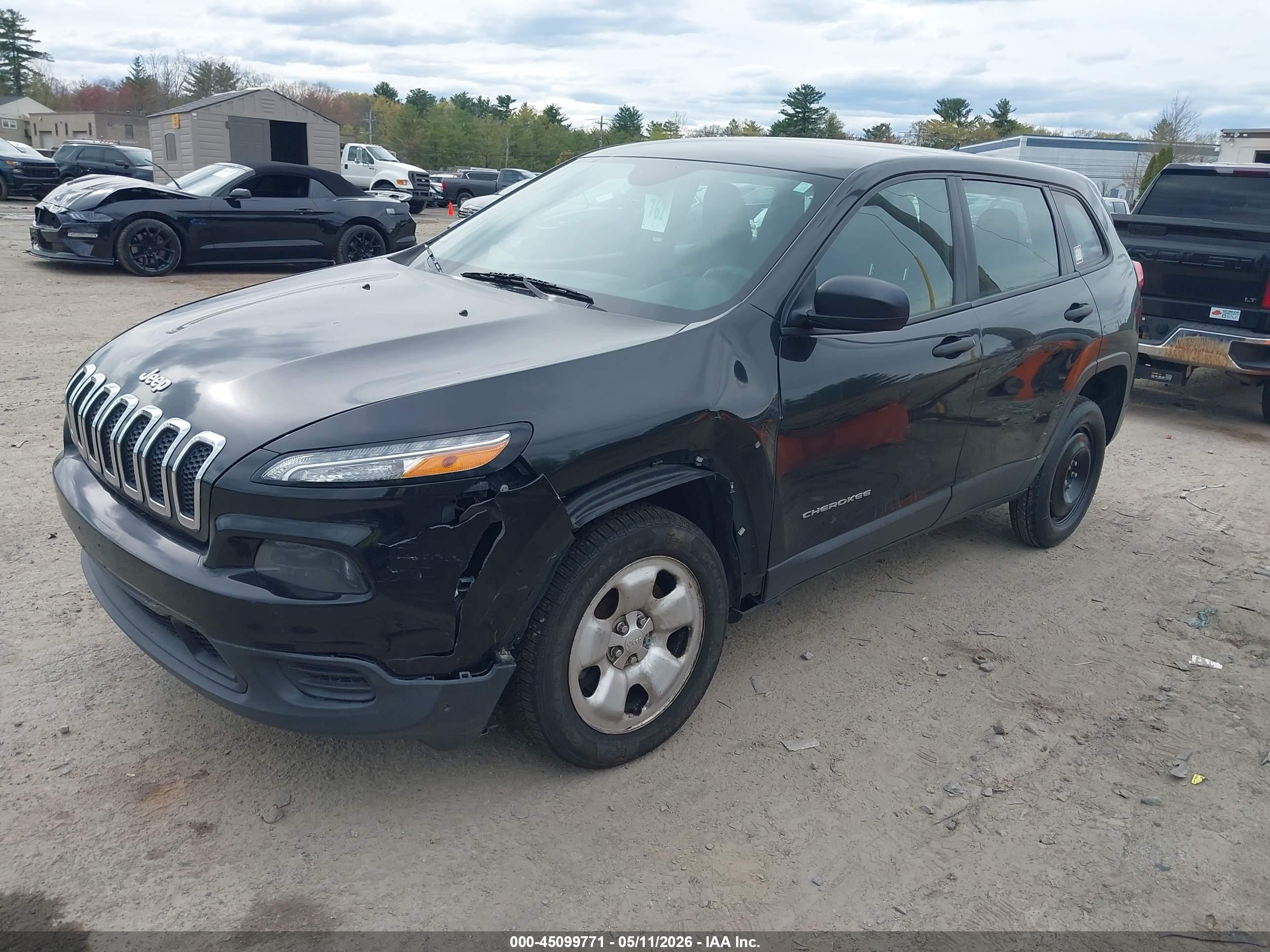 2014 Jeep Cherokee Sport Black vin: 1C4PJLAB5EW122774