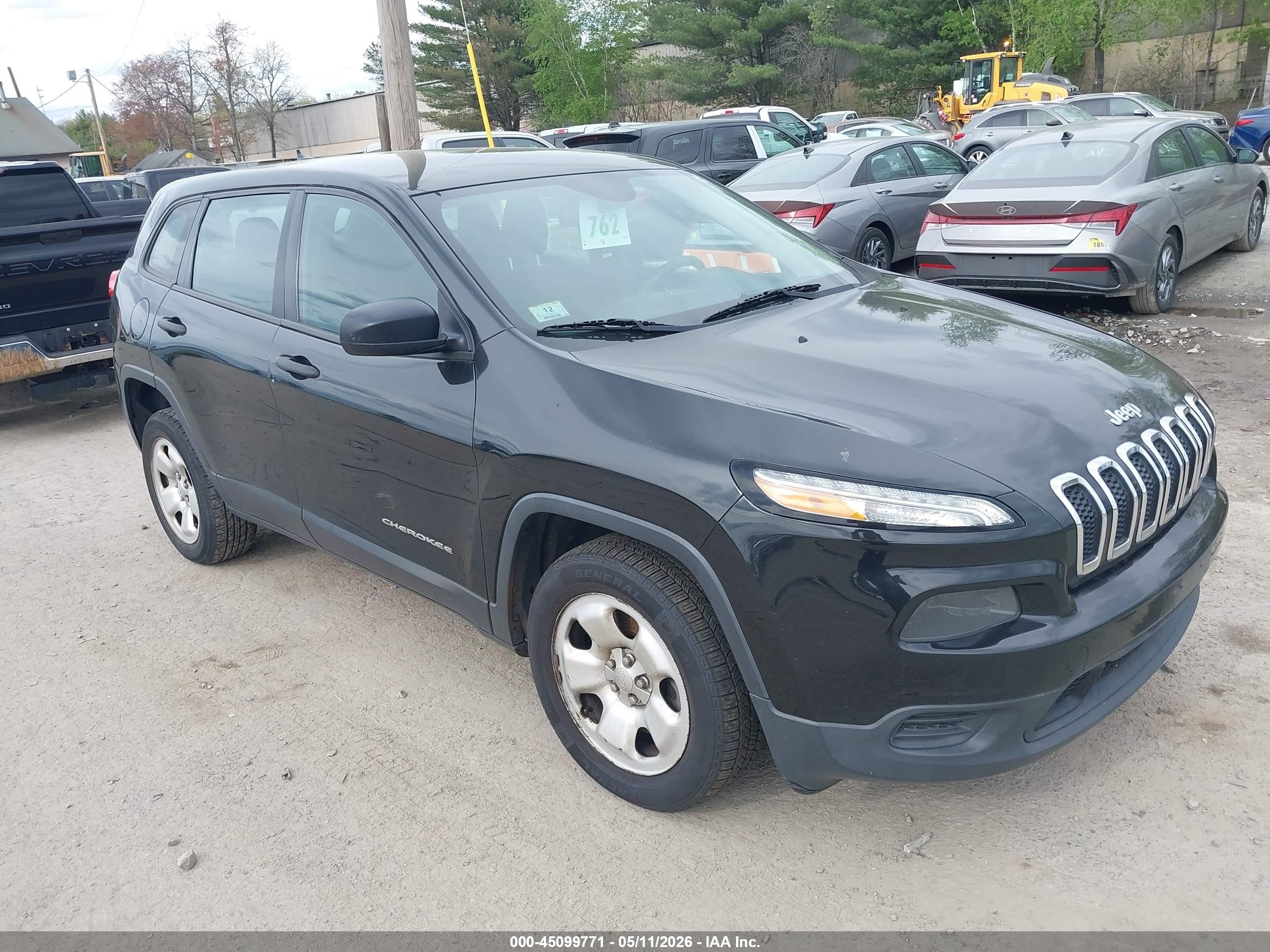 2014 Jeep Cherokee Sport Black vin: 1C4PJLAB5EW122774