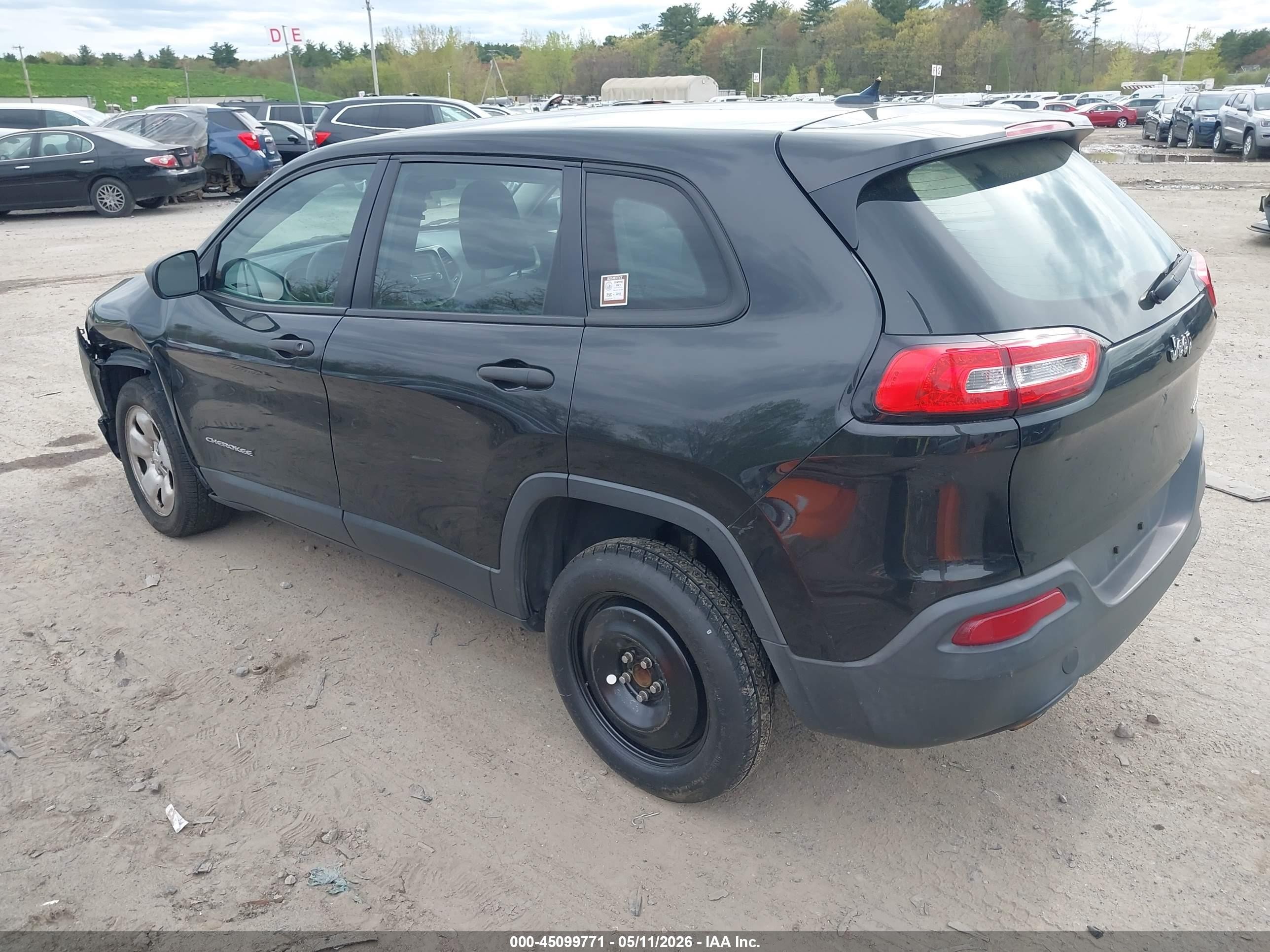 2014 Jeep Cherokee Sport Black vin: 1C4PJLAB5EW122774
