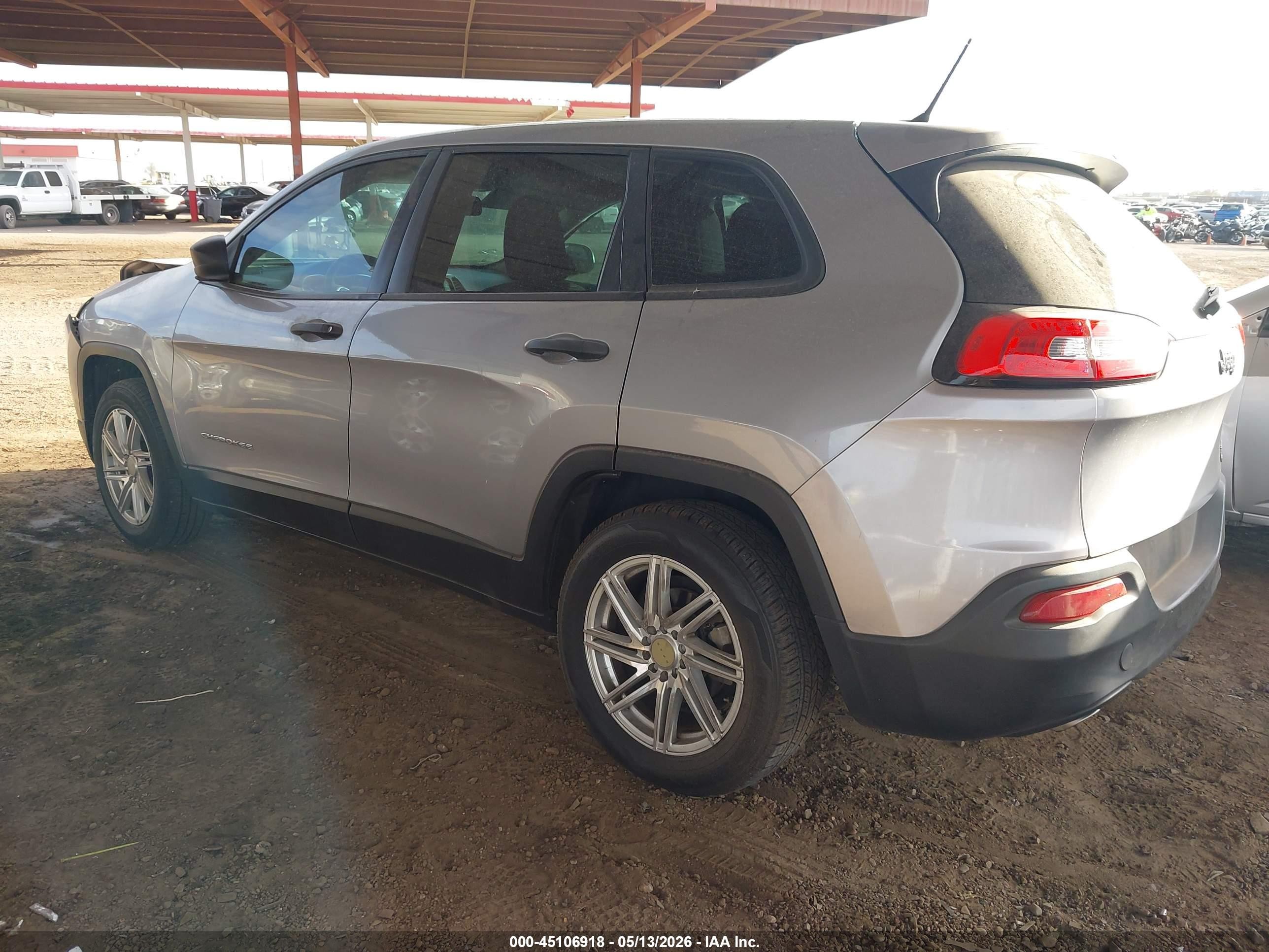 2014 Jeep Cherokee Sport Gray vin: 1C4PJLAB5EW123374
