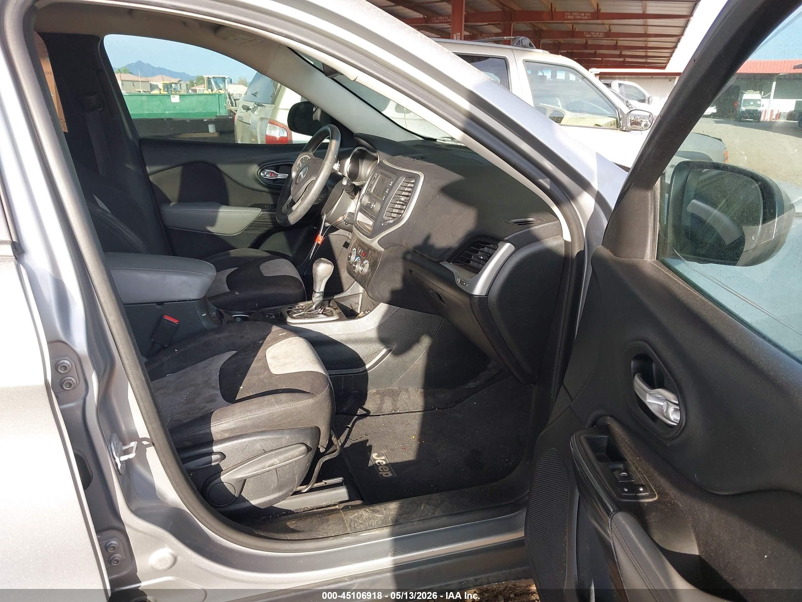 2014 Jeep Cherokee Sport Gray vin: 1C4PJLAB5EW123374