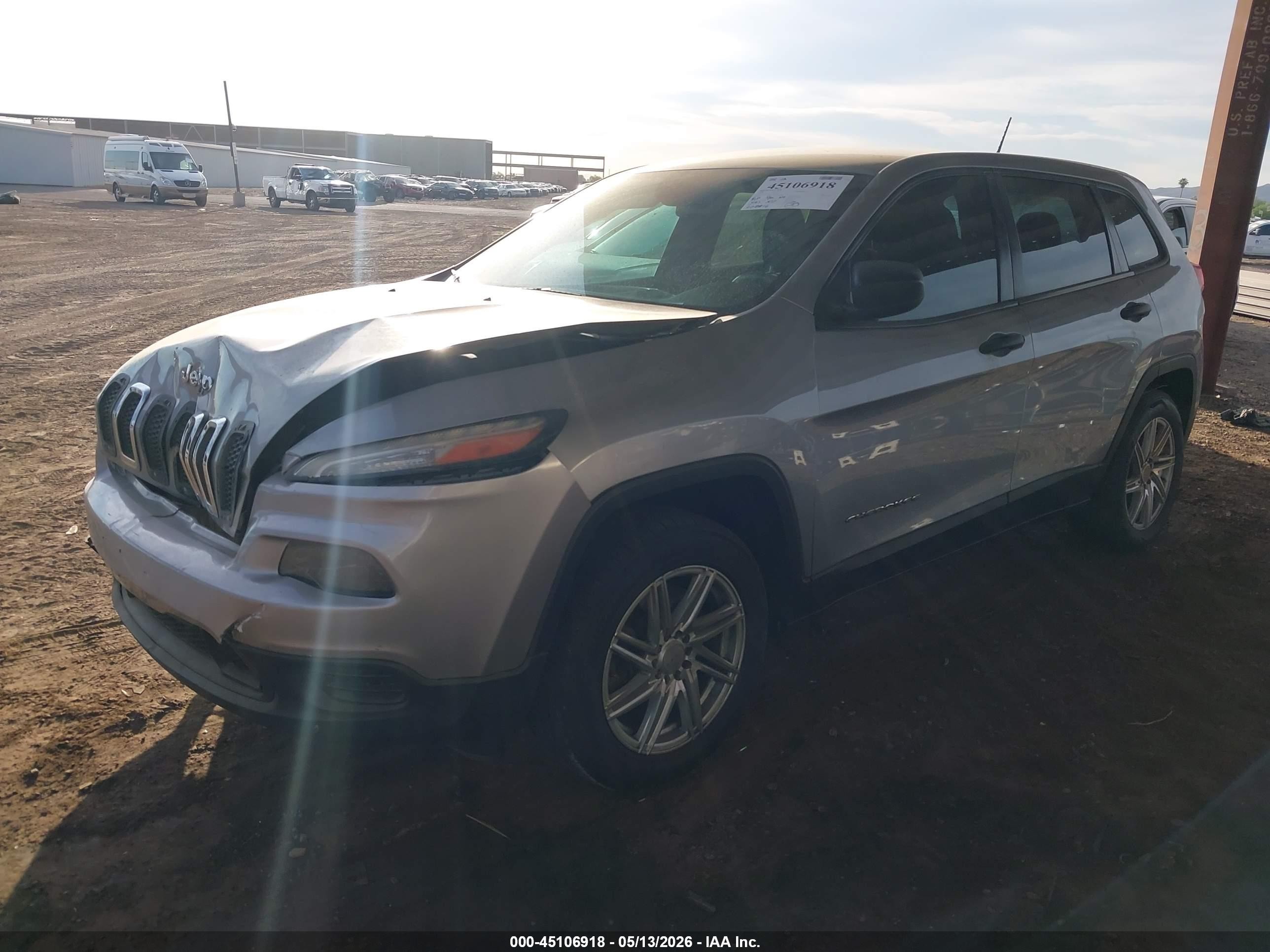 2014 Jeep Cherokee Sport Gray vin: 1C4PJLAB5EW123374