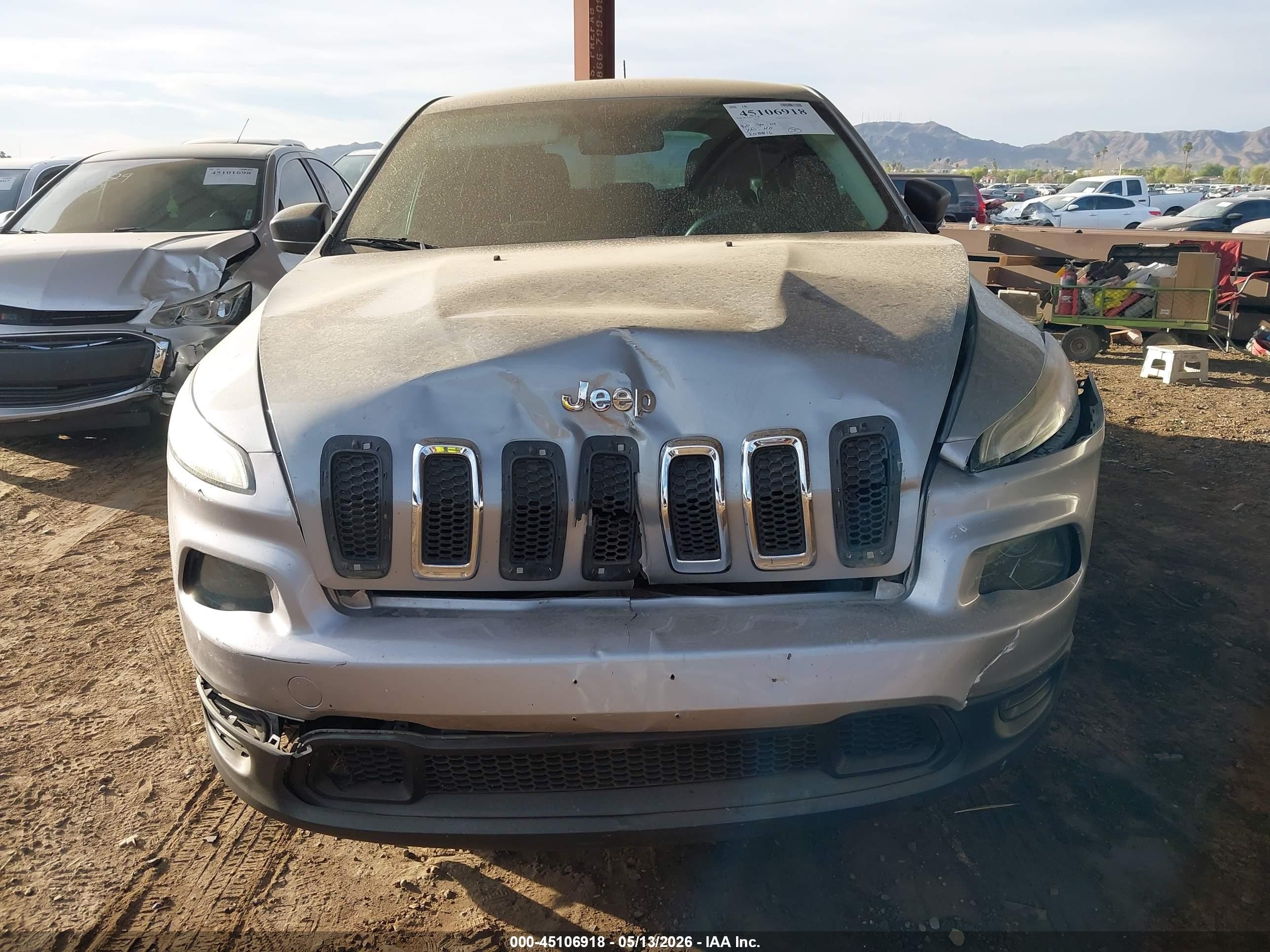 2014 Jeep Cherokee Sport Gray vin: 1C4PJLAB5EW123374