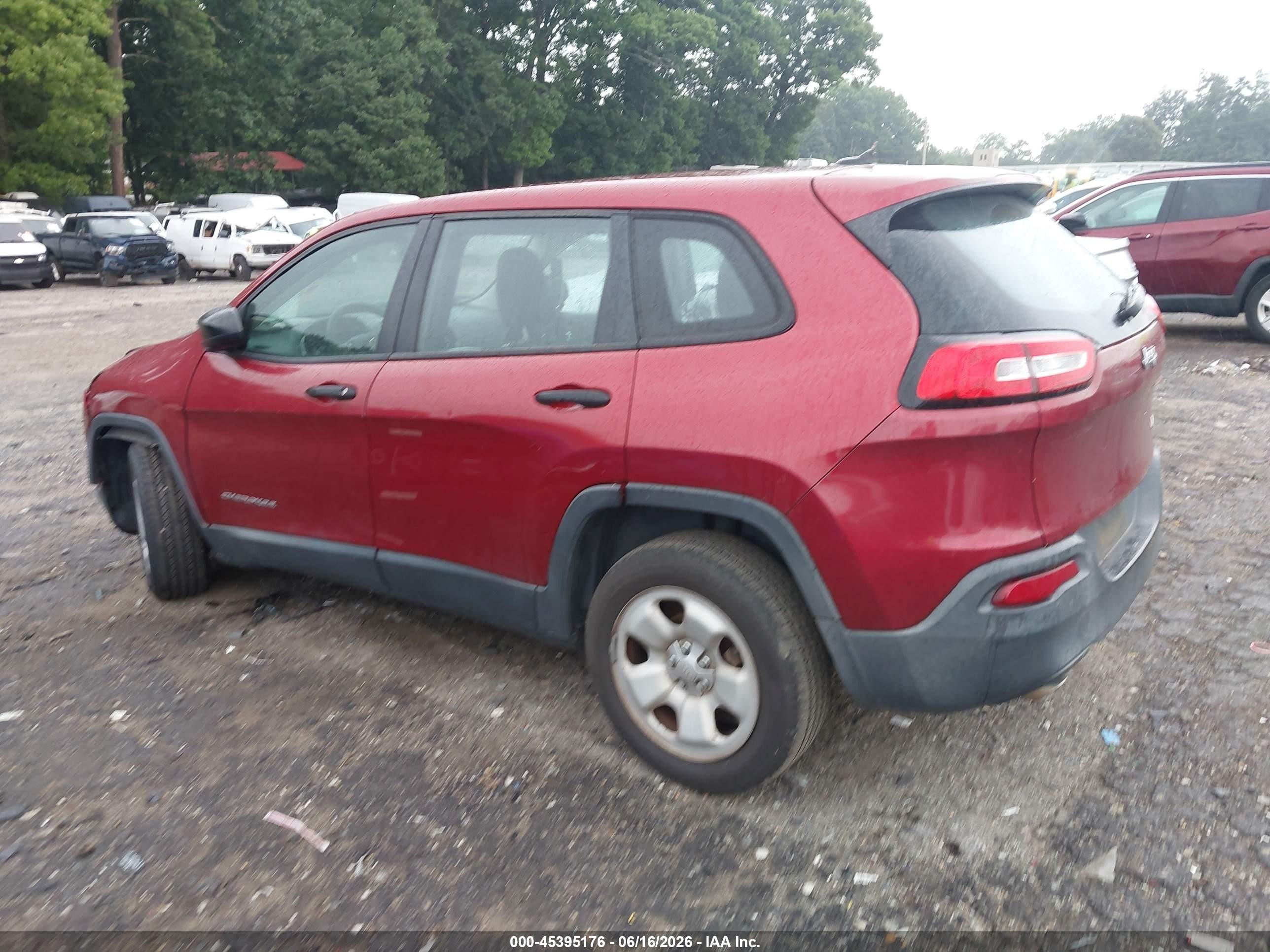2014 Jeep Cherokee Sport Burgundy vin: 1C4PJLAB5EW148369