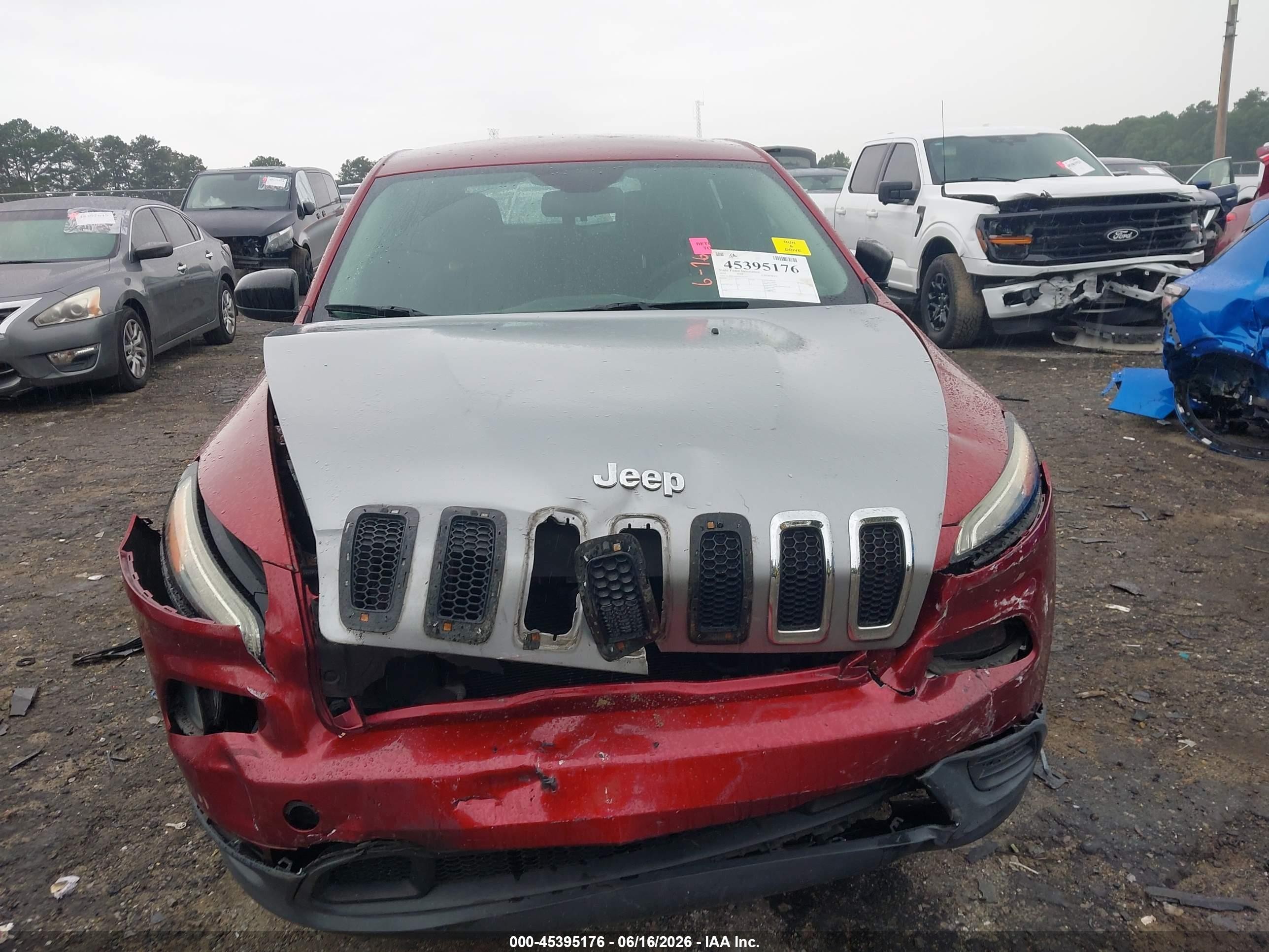 2014 Jeep Cherokee Sport Burgundy vin: 1C4PJLAB5EW148369