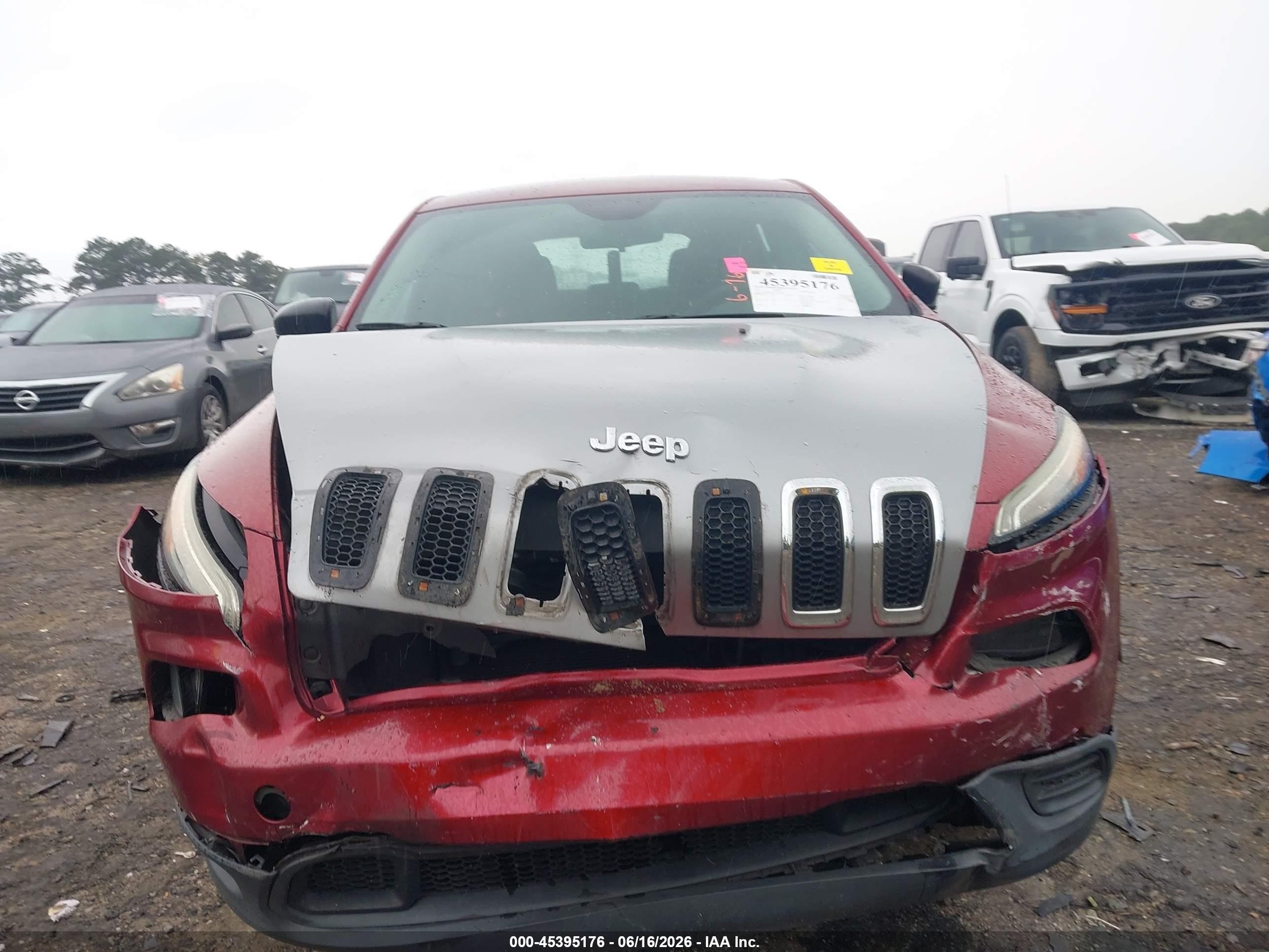 2014 Jeep Cherokee Sport Burgundy vin: 1C4PJLAB5EW148369