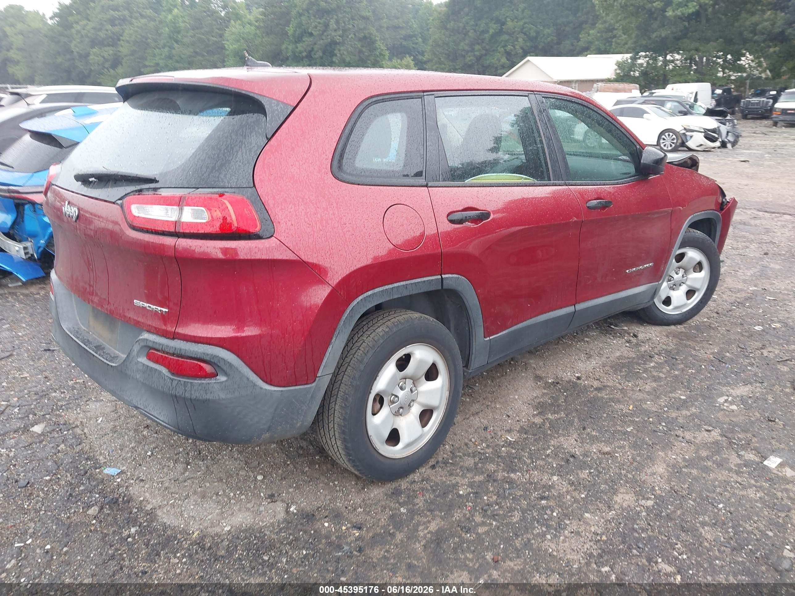 2014 Jeep Cherokee Sport Burgundy vin: 1C4PJLAB5EW148369