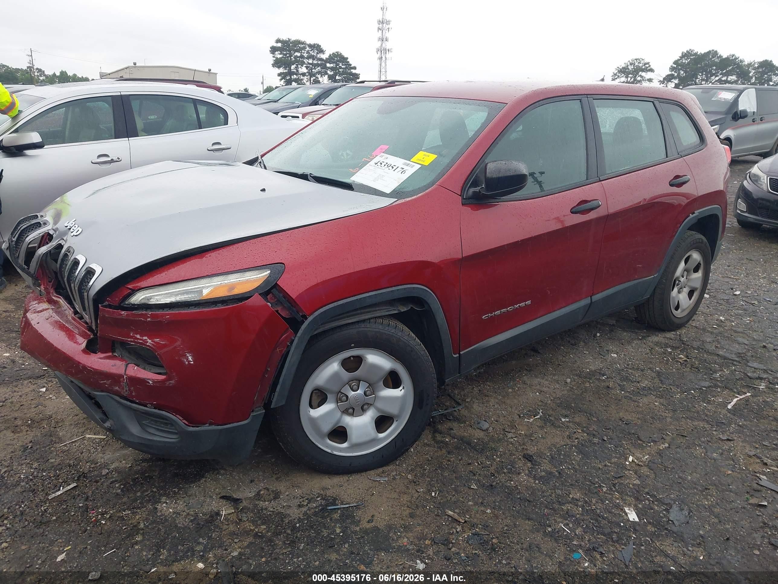 2014 Jeep Cherokee Sport Burgundy vin: 1C4PJLAB5EW148369