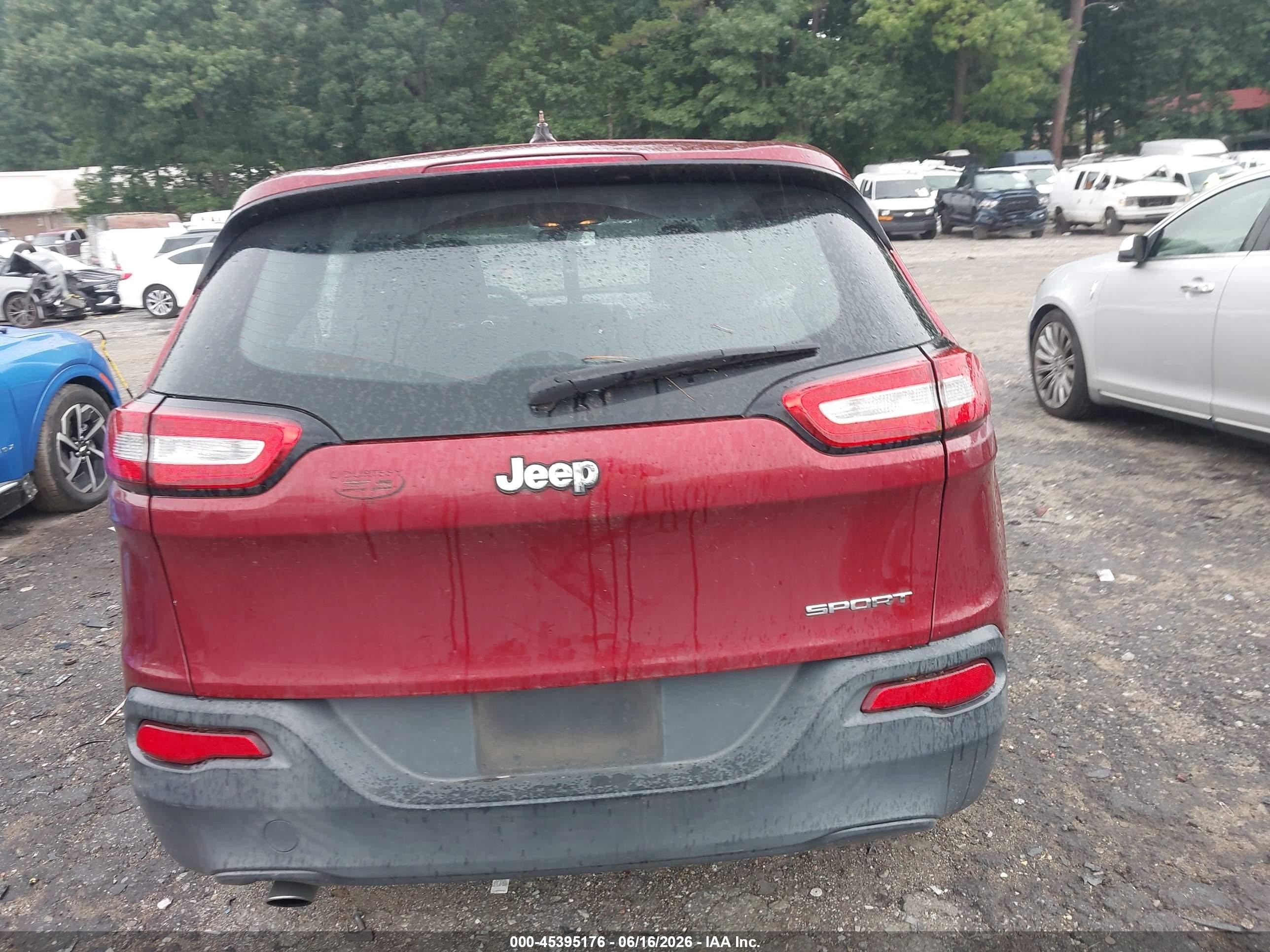 2014 Jeep Cherokee Sport Burgundy vin: 1C4PJLAB5EW148369