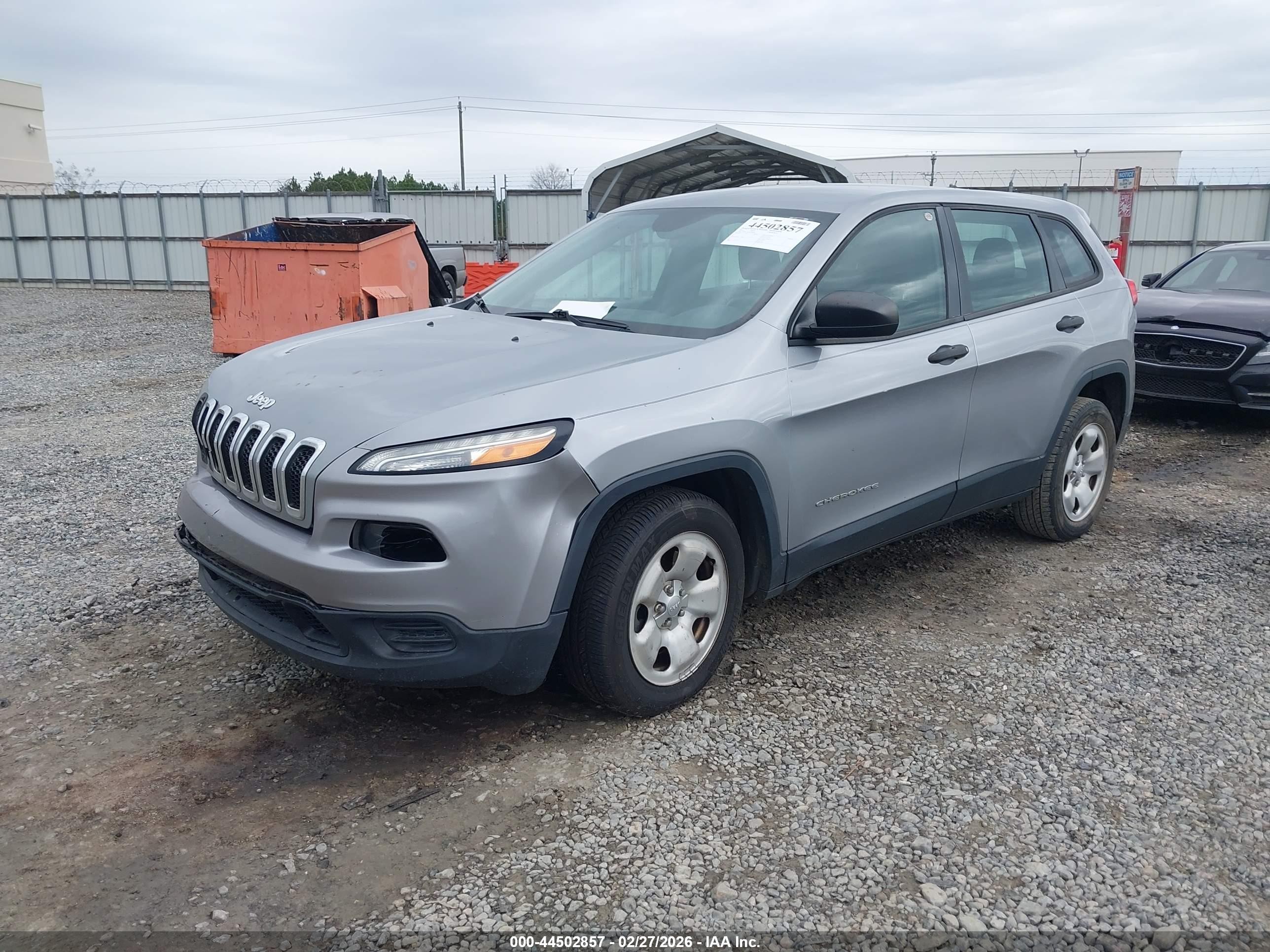 2014 Jeep Cherokee Sport Gray vin: 1C4PJLAB5EW268981