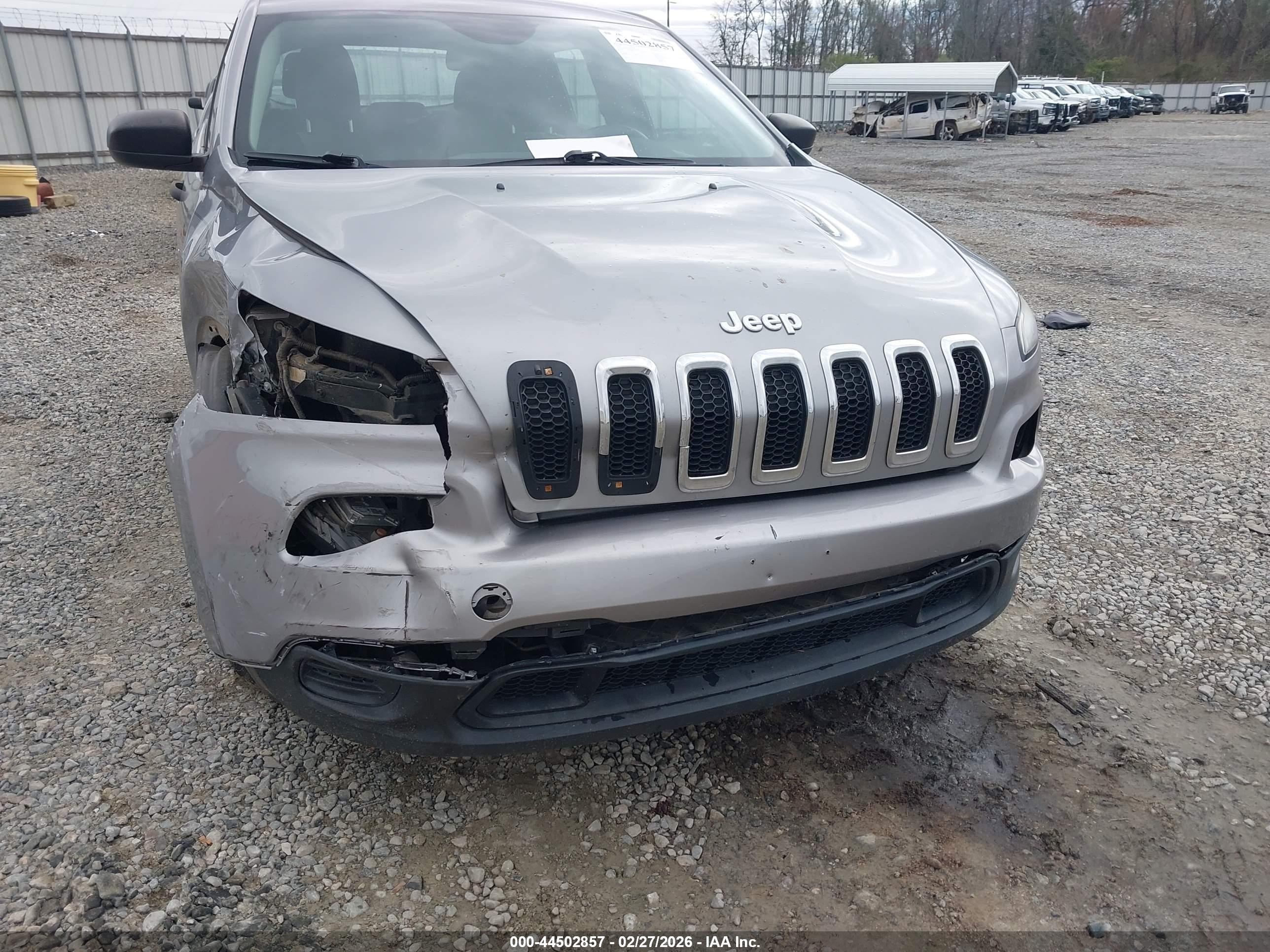 2014 Jeep Cherokee Sport Gray vin: 1C4PJLAB5EW268981