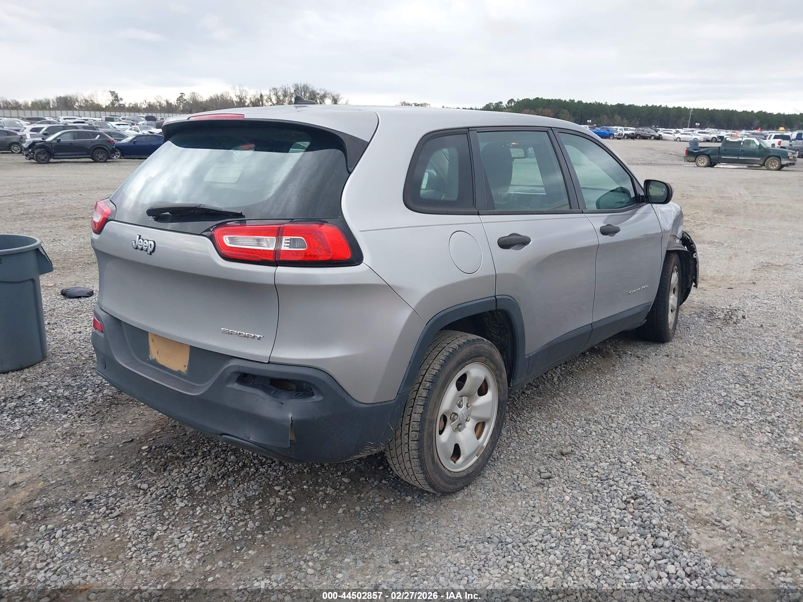 2014 Jeep Cherokee Sport Gray vin: 1C4PJLAB5EW268981