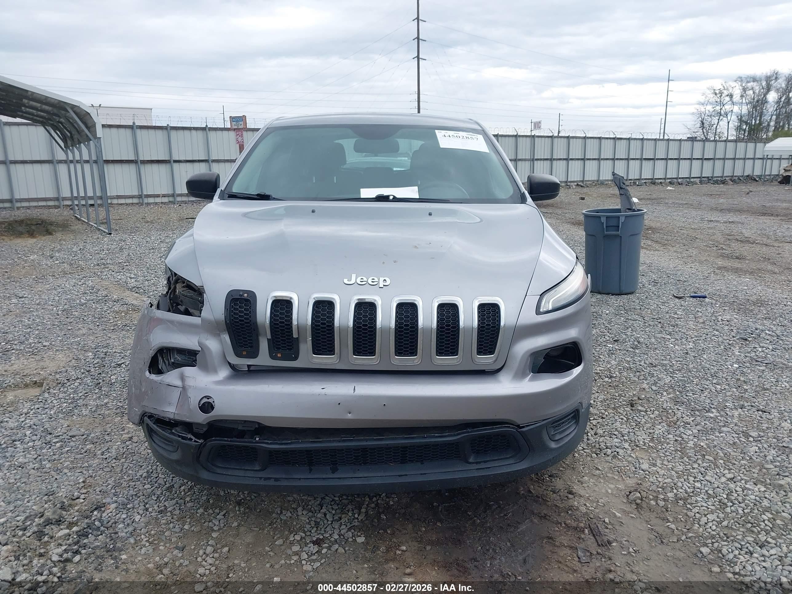 2014 Jeep Cherokee Sport Gray vin: 1C4PJLAB5EW268981