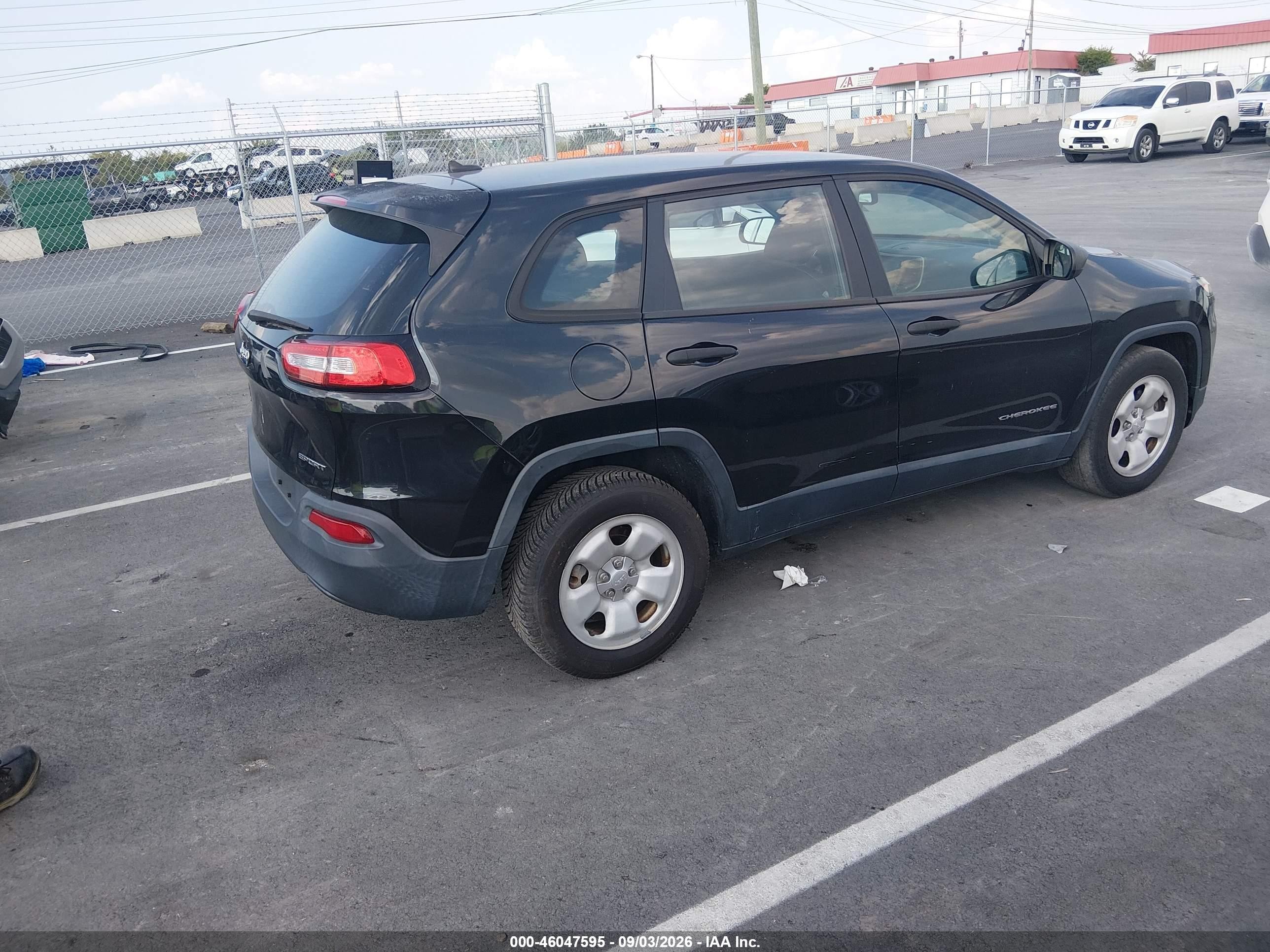 2014 Jeep Cherokee Sport Black vin: 1C4PJLAB5EW322117