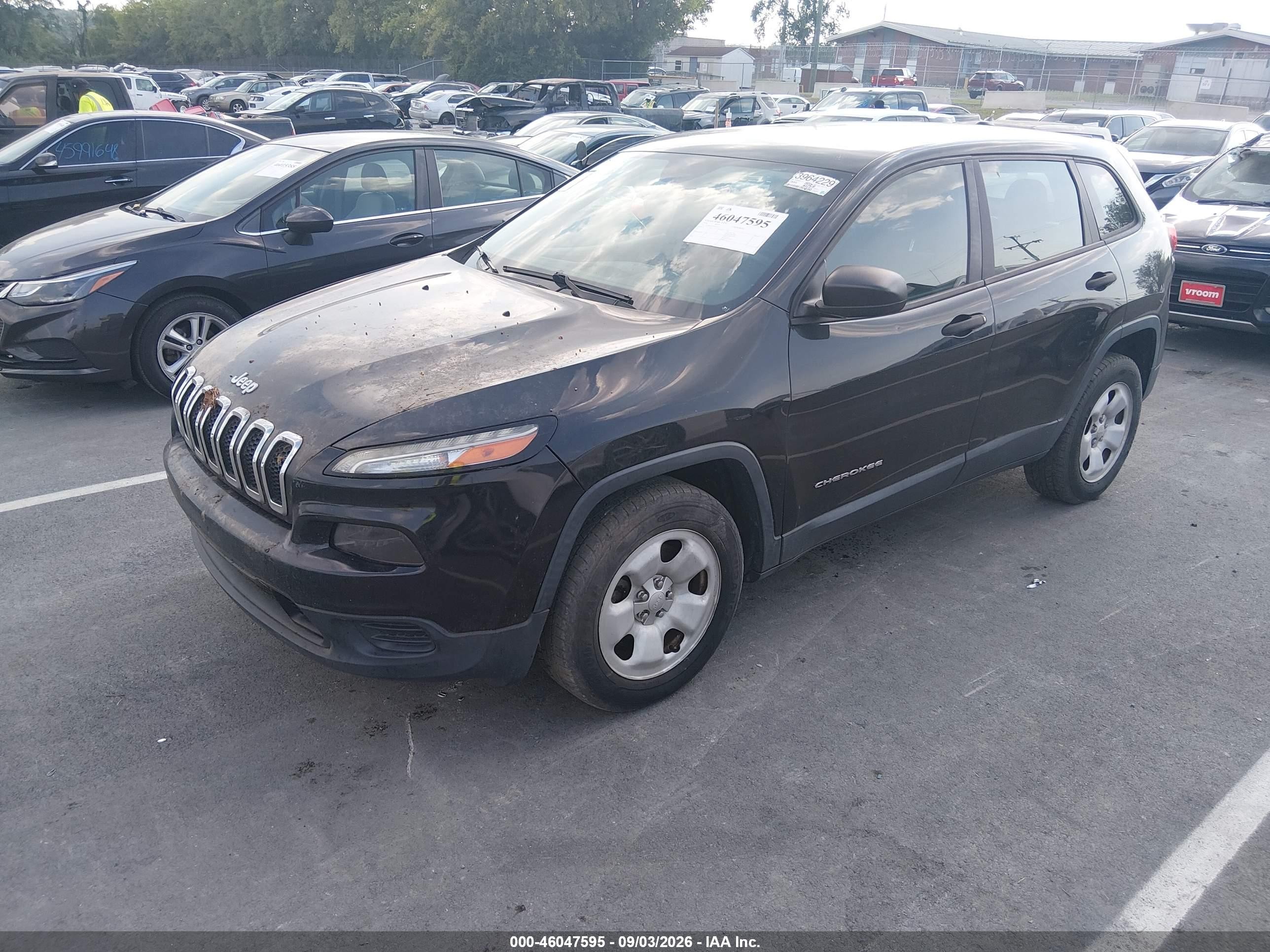 2014 Jeep Cherokee Sport Black vin: 1C4PJLAB5EW322117