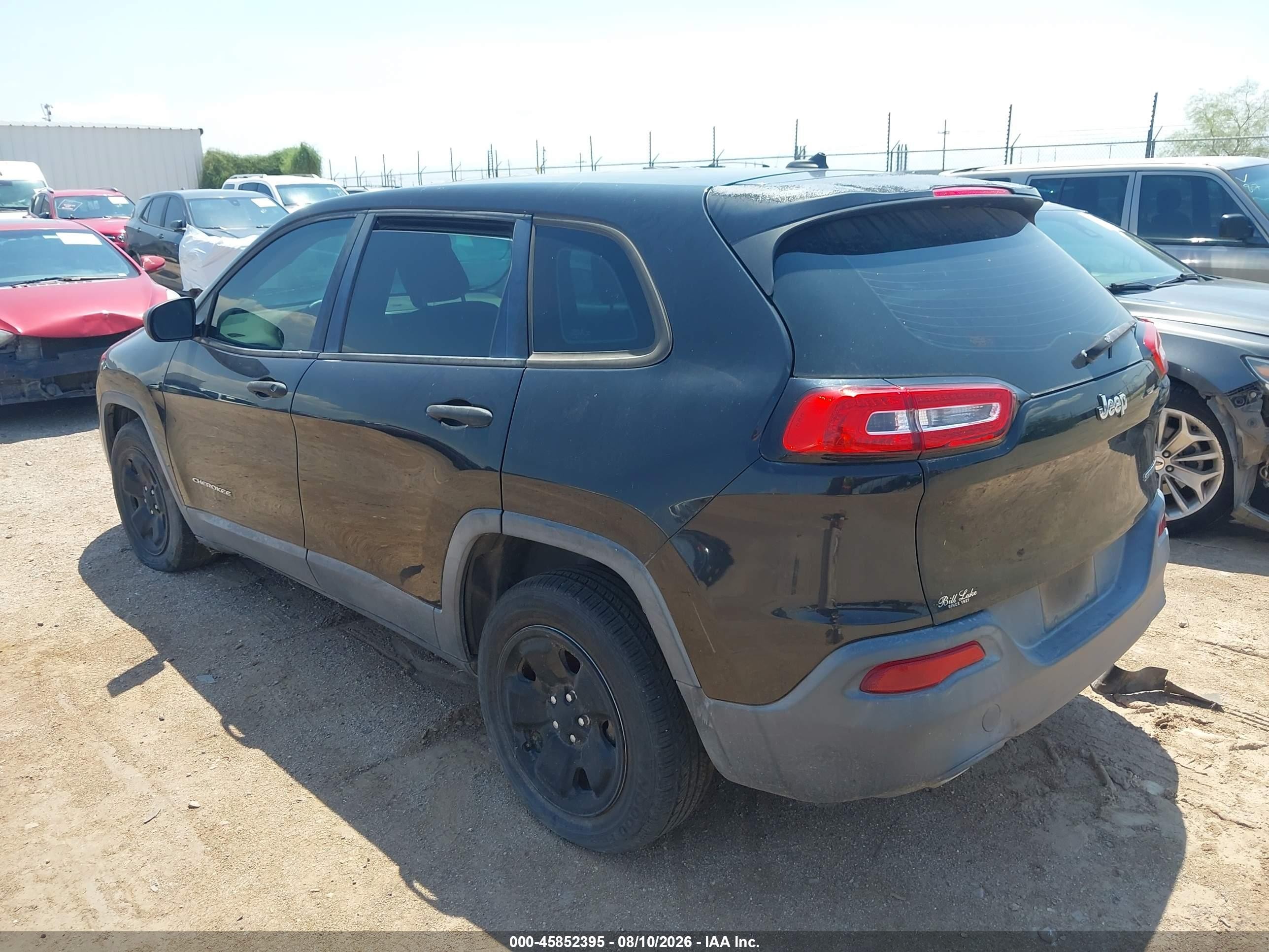 2015 Jeep Cherokee Sport Black vin: 1C4PJLAB5FW506670